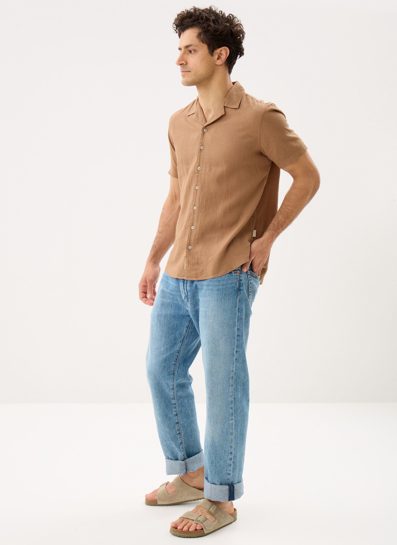 Chemises Bhbobby Linen Cuba homme marron Blend Chemises Bhbobby Linen Cuba homme marron Otter