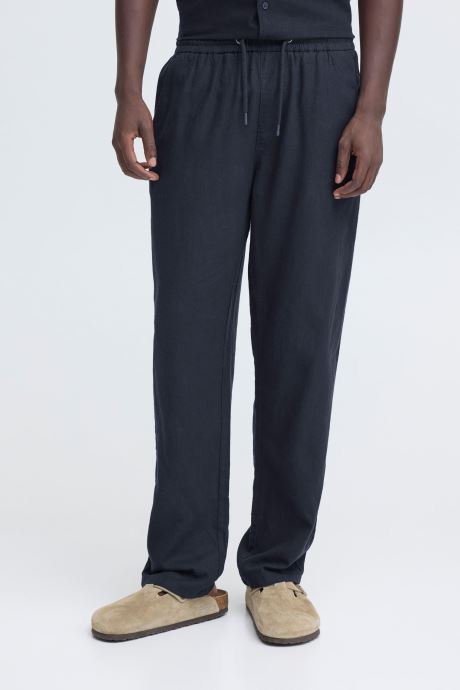 Blend Pantalons droits Bhmalvin Linen Easy P homme bleu