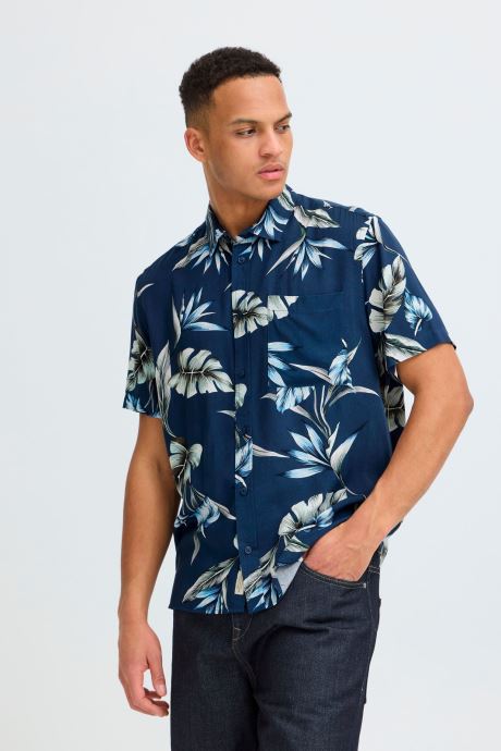 Blend Chemises Bhamelo Shirt Print homme bleu