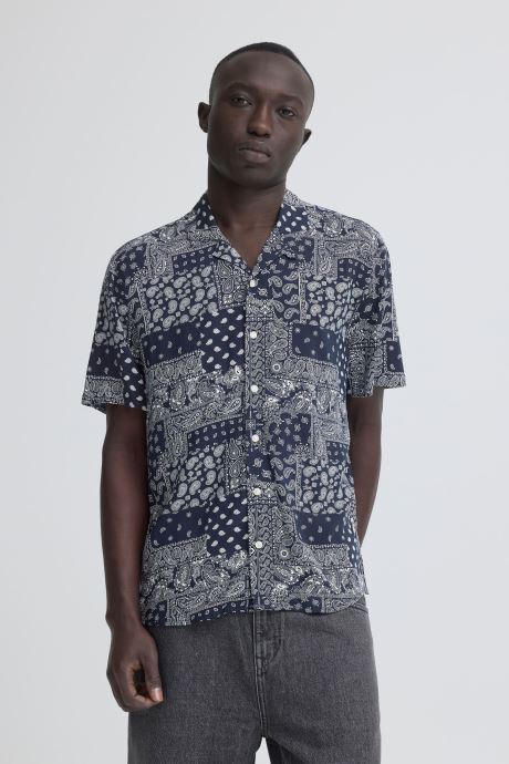 Blend Chemises Bhaslak Shirt Print homme bleu