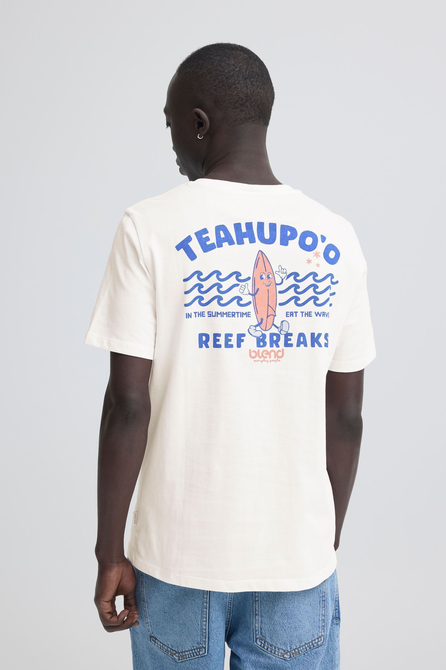Tee-shirts Bhsun Island Tee homme blanc Blend Tee-shirts Bhsun Island Tee homme blanc Snow white