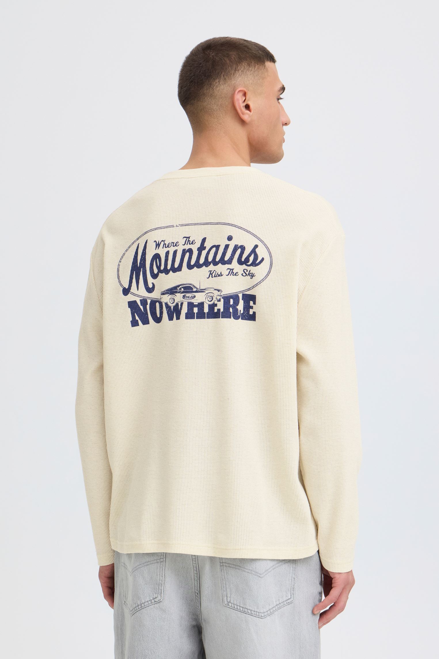 T-shirts Sdurton Ls heren wit SOLID T-shirts Sdurton Ls heren wit 130401 Oatmeal