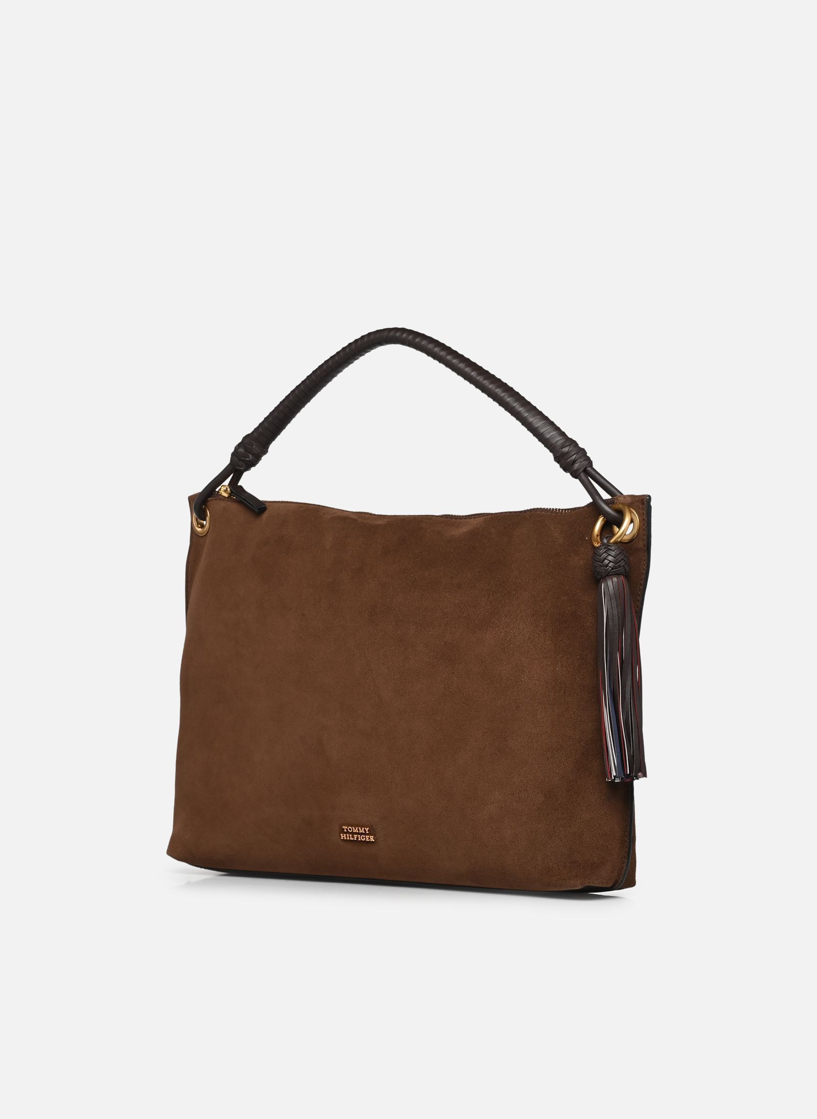 Umhängetaschen TH STATEMENT LEATHER BAG SUEDE damen braun Tommy Hilfiger Umhängetaschen TH STATEMENT LEATHER BAG SUEDE damen braun Rich Walnut