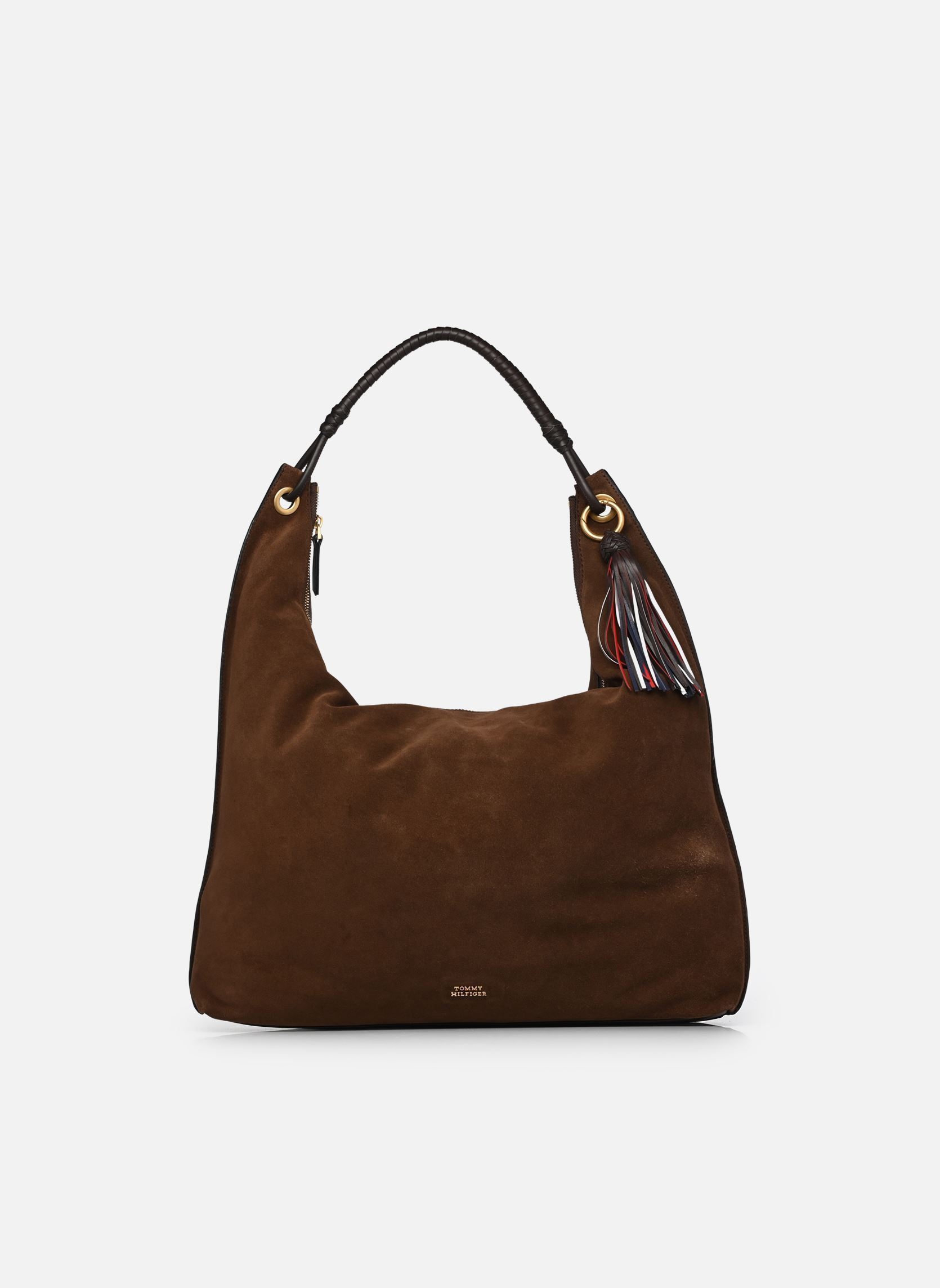 Umhängetaschen TH STATEMENT LEATHER HOBO SUEDE damen braun Tommy Hilfiger Umhängetaschen TH STATEMENT LEATHER HOBO SUEDE damen braun Rich Walnut