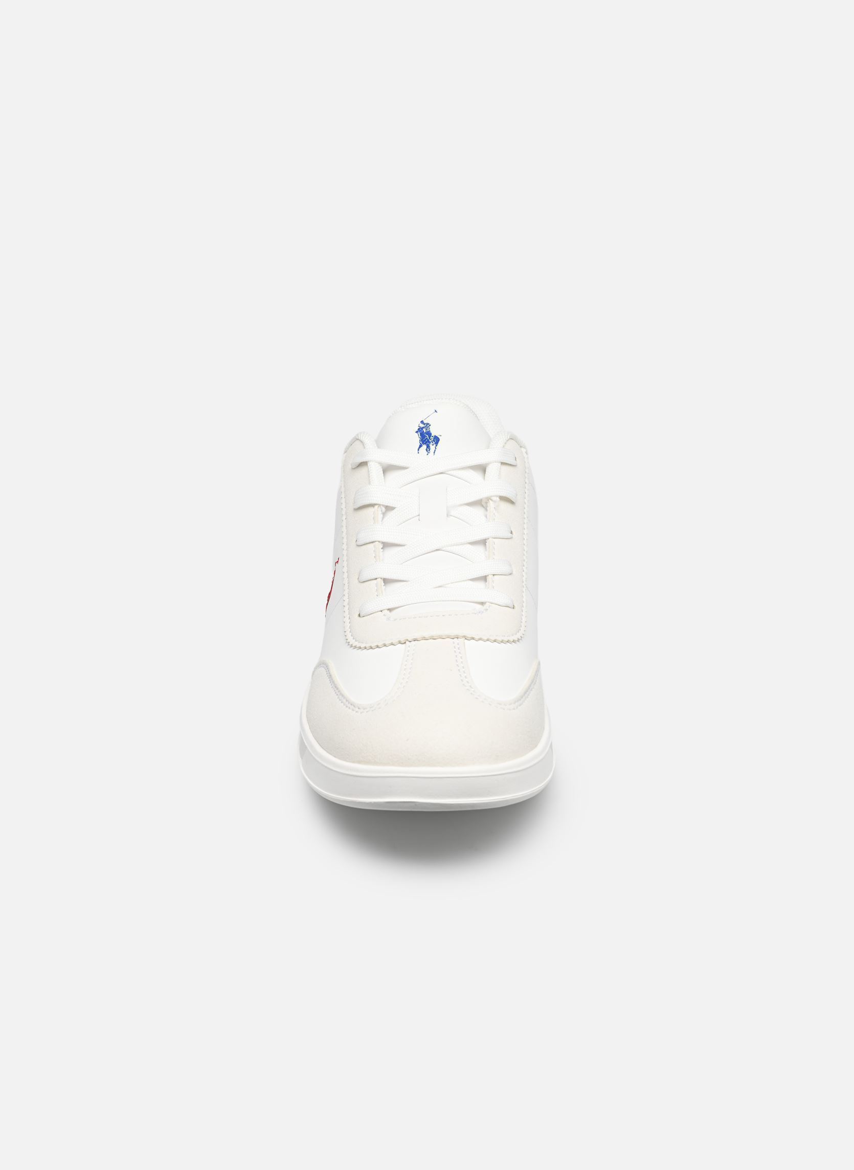 Niedrige Sneaker Hollis jungen weiß Polo Ralph Lauren Niedrige Sneaker Hollis jungen weiß WHITE SMOOTH/GREY MICRO/ROYAL