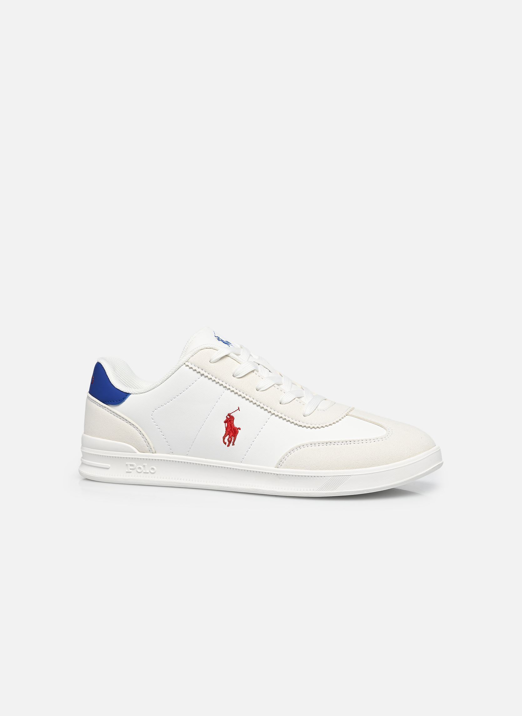 Niedrige Sneaker Hollis jungen weiß Polo Ralph Lauren Niedrige Sneaker Hollis jungen weiß WHITE SMOOTH/GREY MICRO/ROYAL