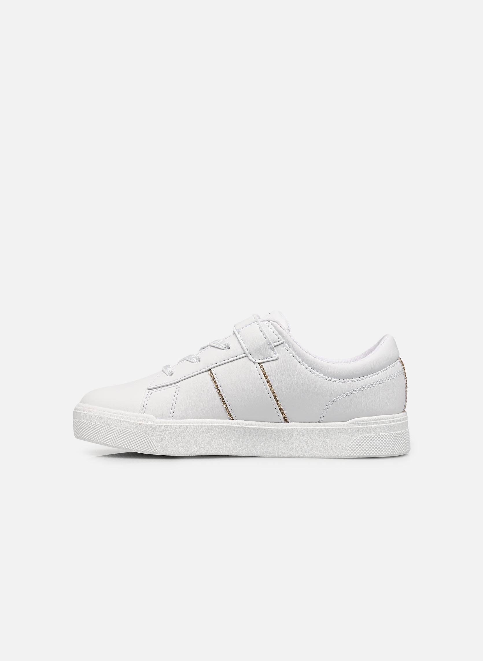 Niedrige Sneaker Frazier II PS mädchen weiß Polo Ralph Lauren Niedrige Sneaker Frazier II PS mädchen weiß White Smooth/Gold Glitter W/ G