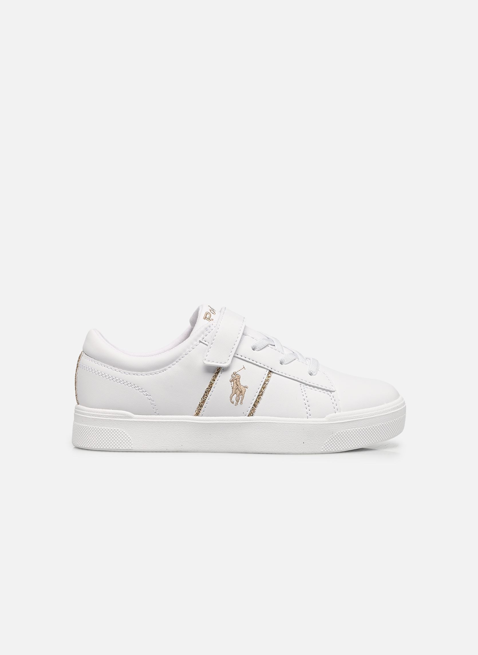 Niedrige Sneaker Frazier II PS mädchen weiß Polo Ralph Lauren Niedrige Sneaker Frazier II PS mädchen weiß White Smooth/Gold Glitter W/ G