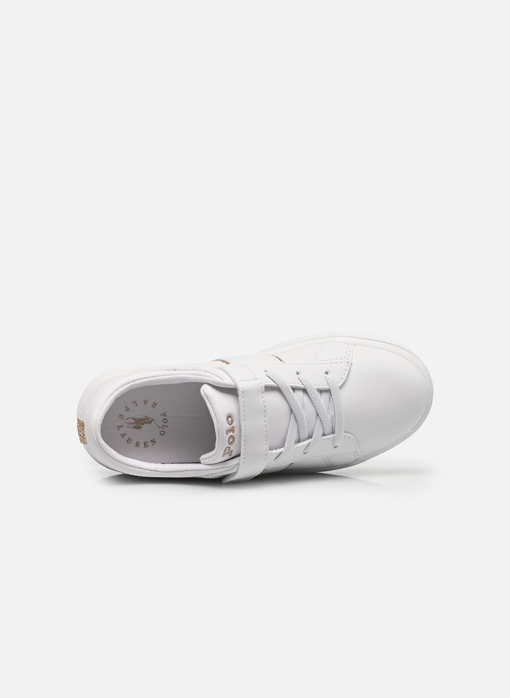 Niedrige Sneaker Frazier II PS mädchen weiß Polo Ralph Lauren Niedrige Sneaker Frazier II PS mädchen weiß White Smooth/Gold Glitter W/ G