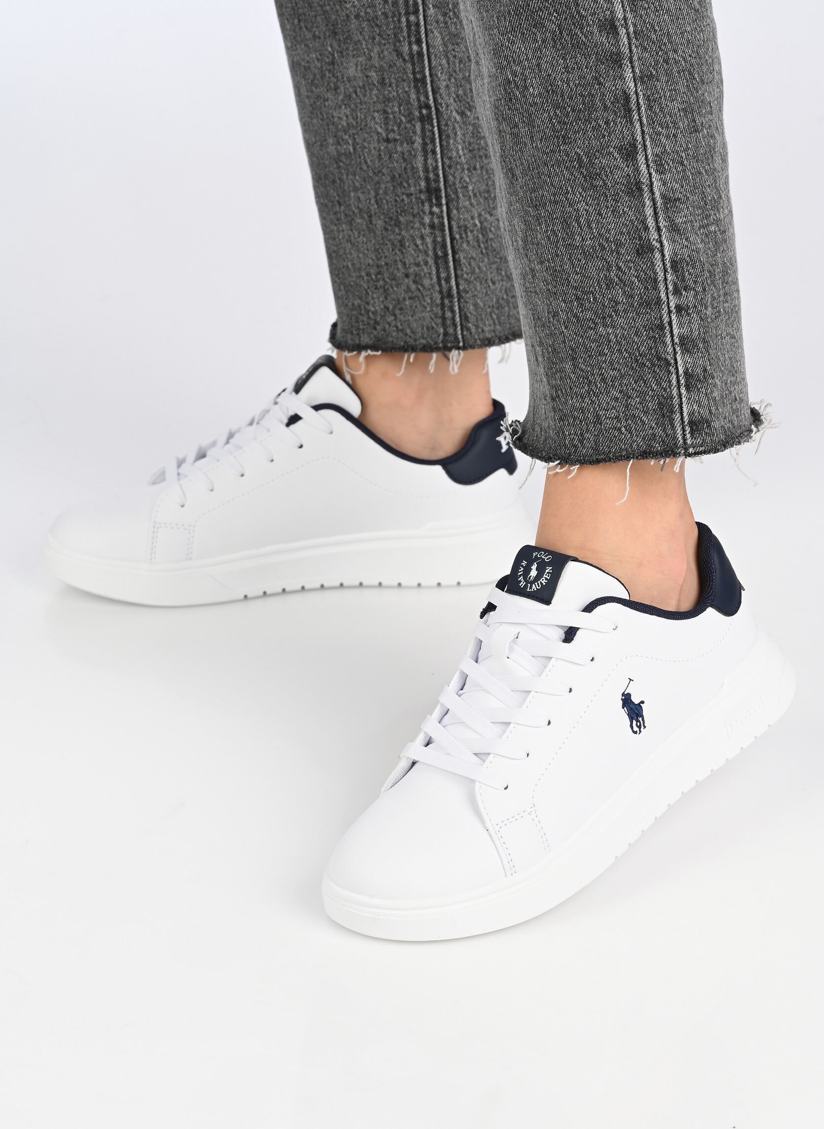 Niedrige Sneaker Heritage Court Super jungen weiß Polo Ralph Lauren Niedrige Sneaker Heritage Court Super jungen weiß WHITE SMOOTH/NAVY W/ NAVY PP