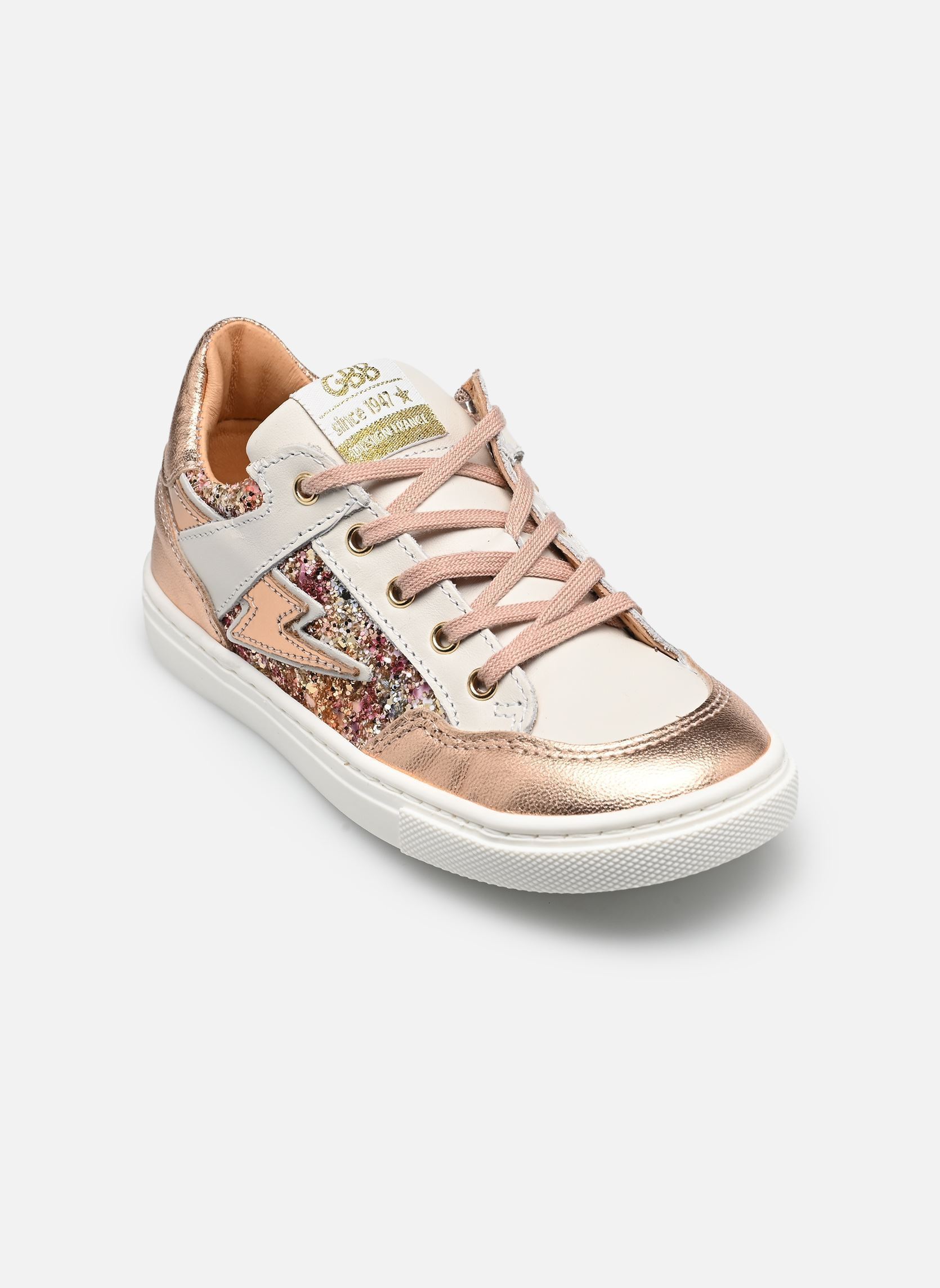Baskets basses Florine fille argent GBB Baskets basses Florine fille argent VTS BLANC-PAILLETTE MULTI