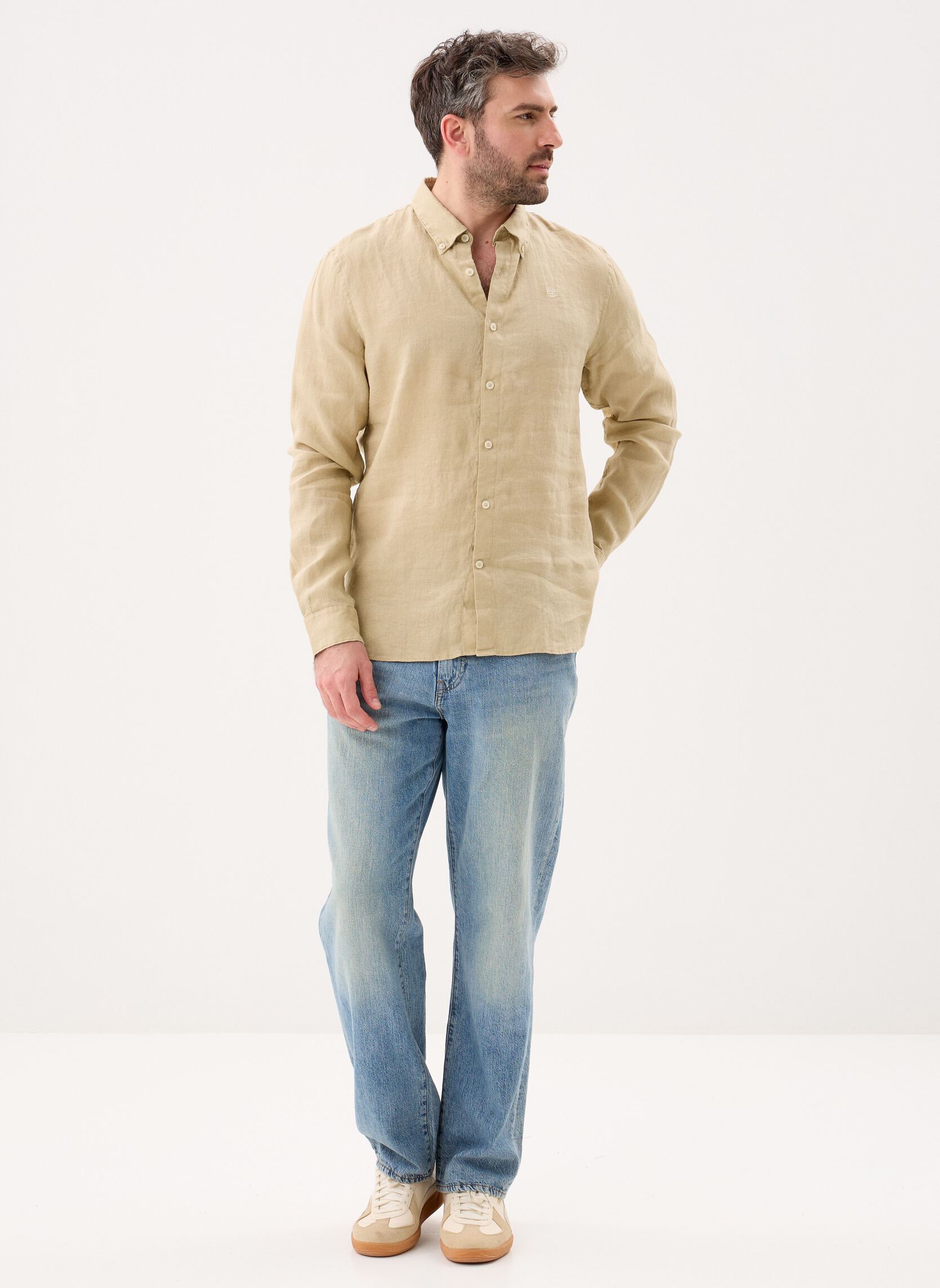 Hemden Mill Brook Linen Shirt herren beige Timberland Hemden Mill Brook Linen Shirt herren beige Safari