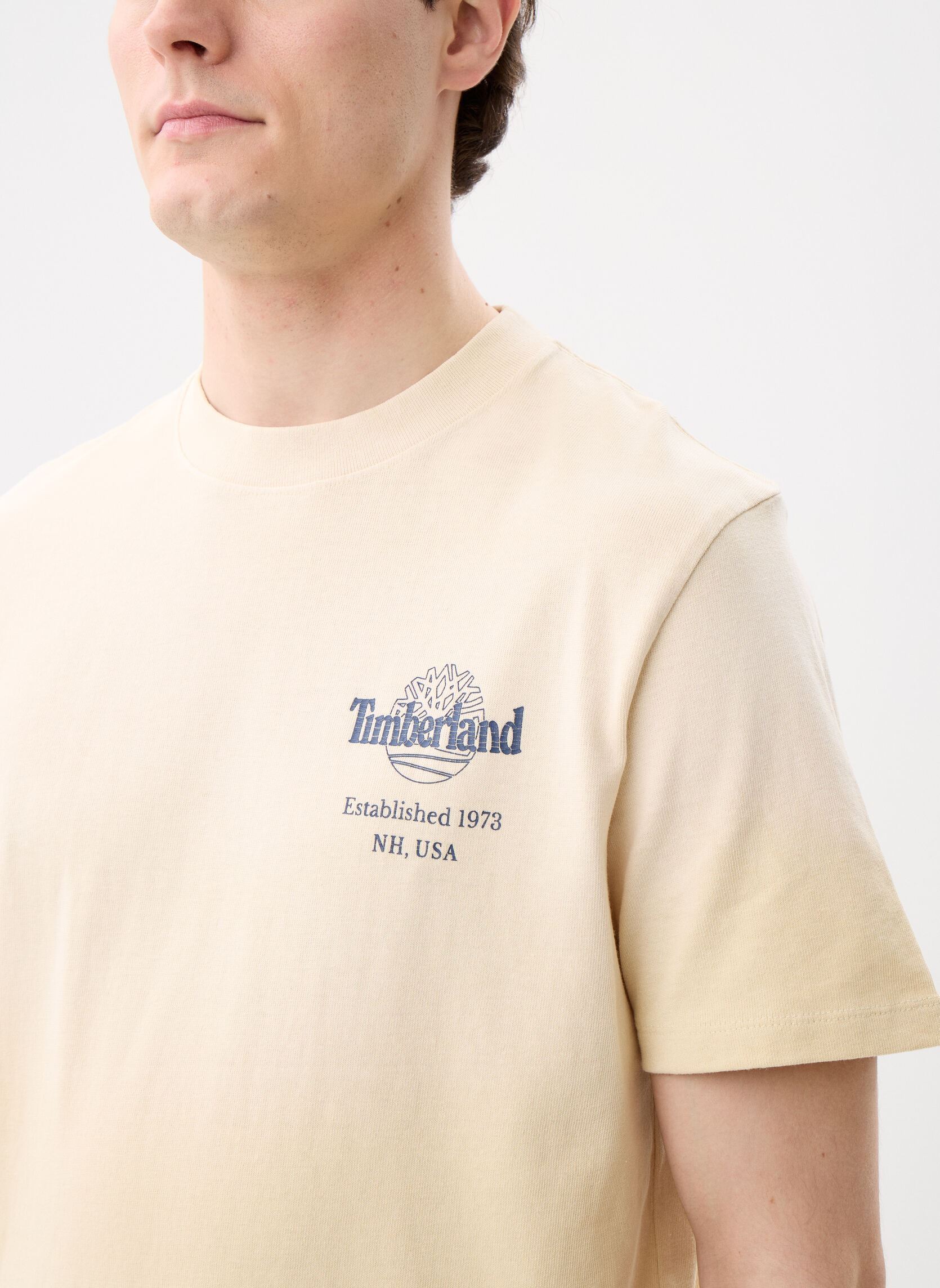 Tee-shirts manches courtes Sunfaded Back Tree Logo Graphic Hw Tee homme beige Timberland Tee-shirts manches courtes Sunfaded Back Tree Logo Graphic Hw Tee homme beige PUTTY