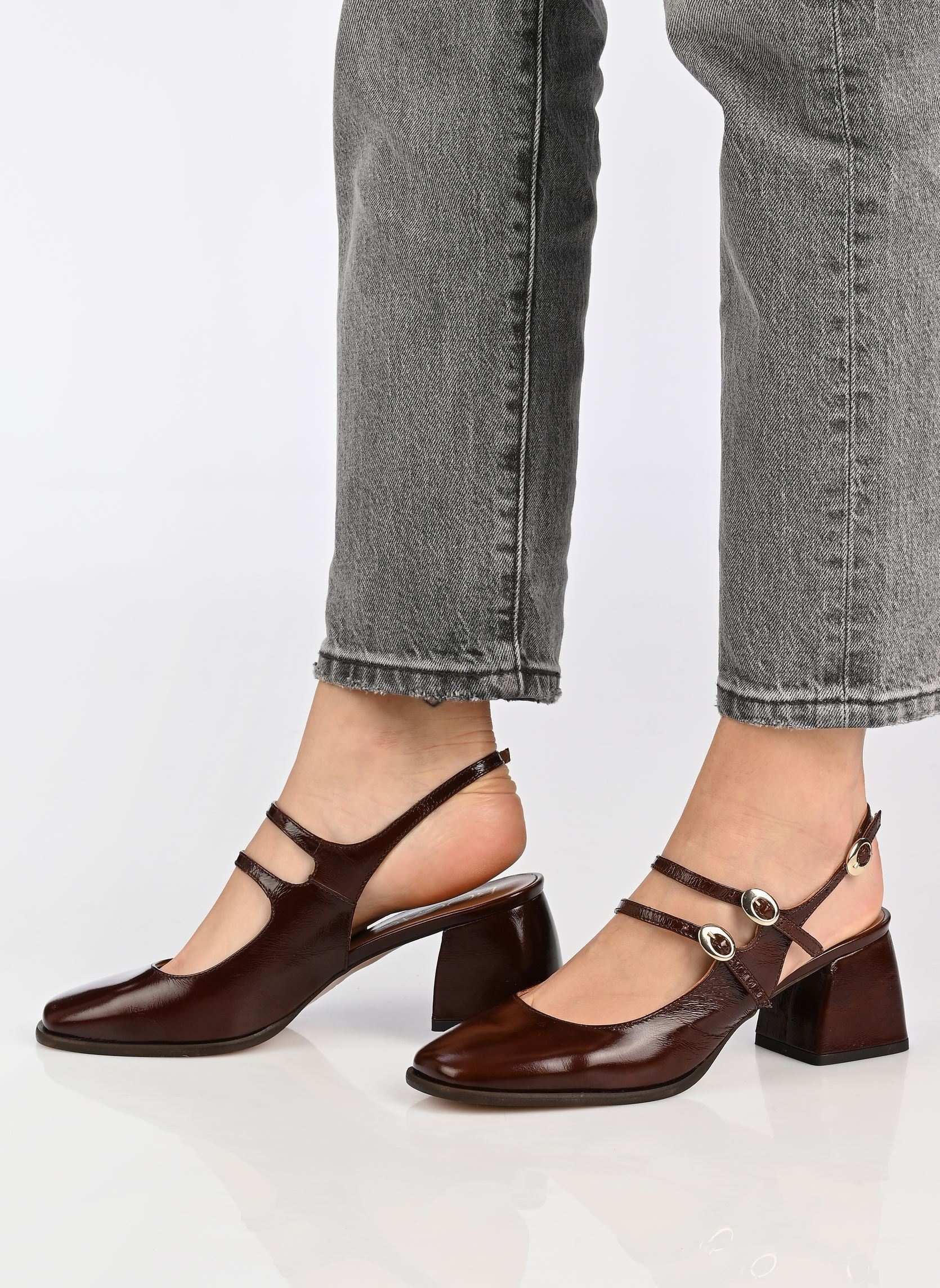 Slingback pumps DEBBIE dames bruin Bocage Slingback pumps DEBBIE dames bruin marron