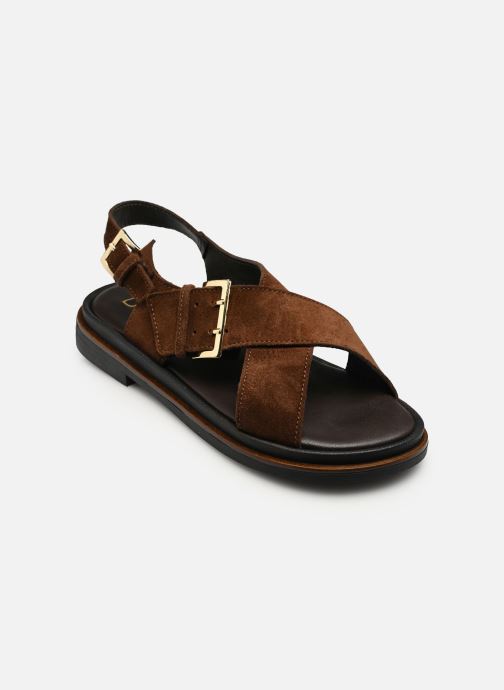 Bocage Sandalen met sleehak en plateau NADIA dames bruin