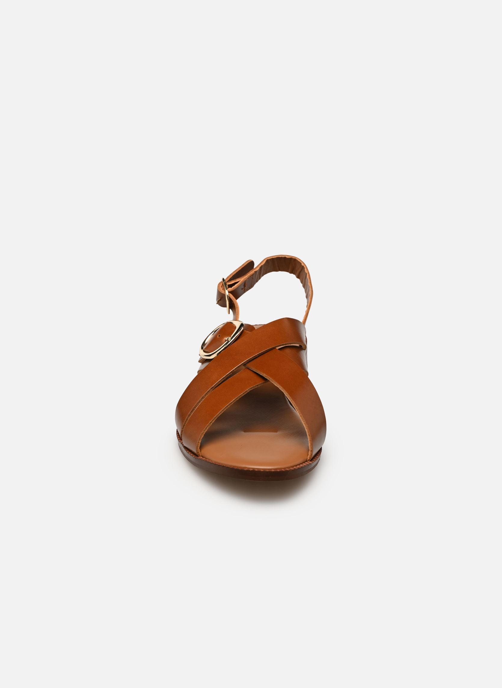 Platte sandalen NOELIA dames bruin Bocage Platte sandalen NOELIA dames bruin Camel