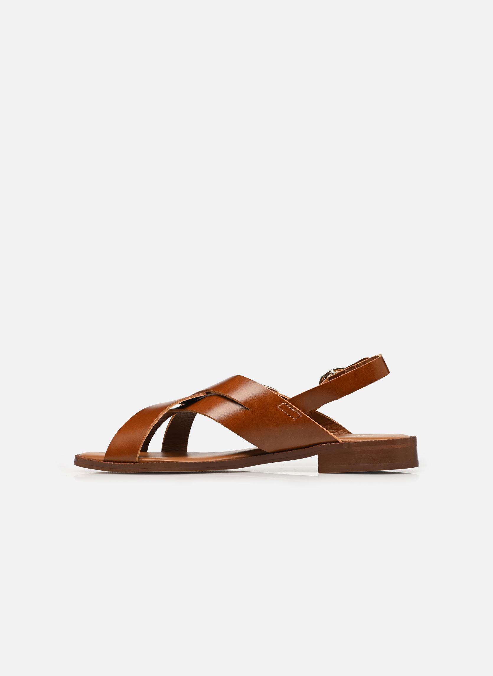 Platte sandalen NOELIA dames bruin Bocage Platte sandalen NOELIA dames bruin Camel