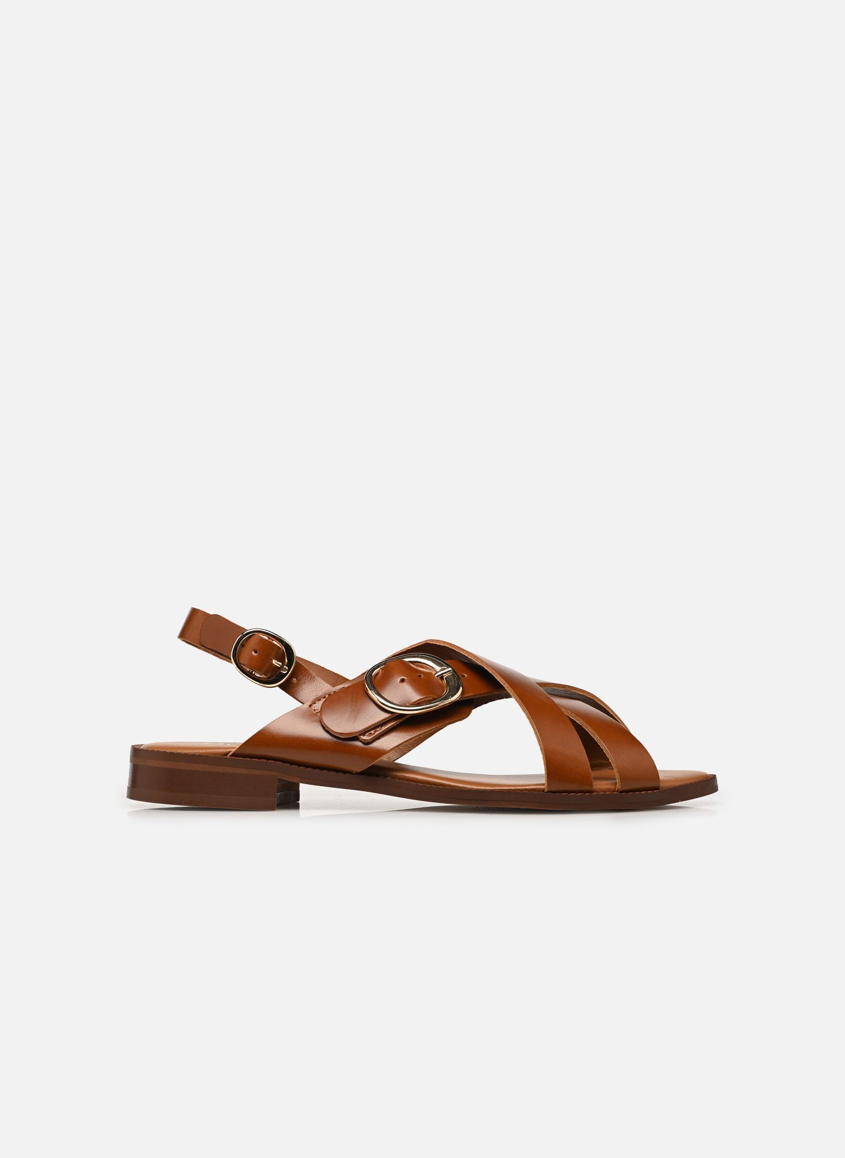Platte sandalen NOELIA dames bruin Bocage Platte sandalen NOELIA dames bruin Camel