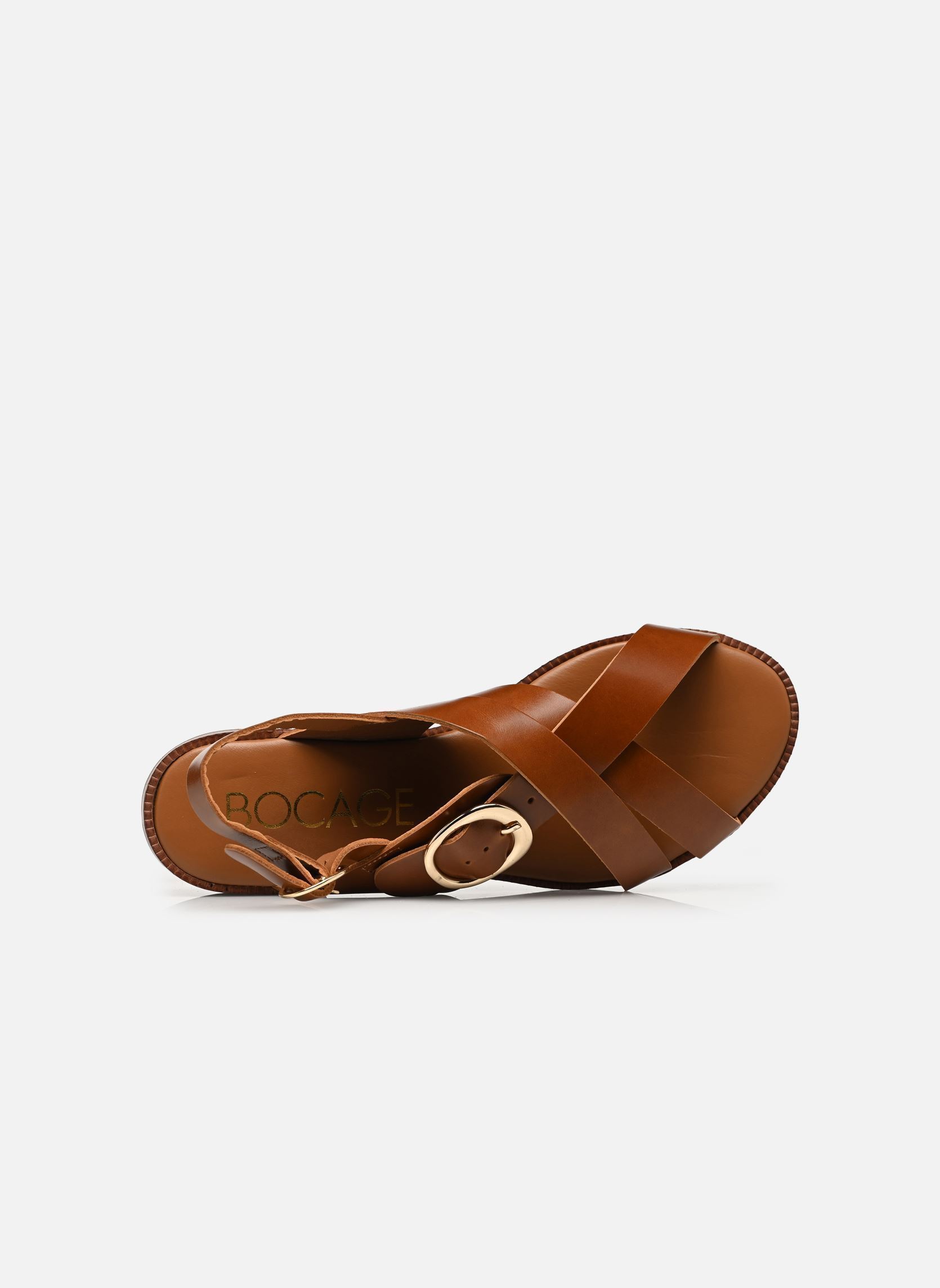 Platte sandalen NOELIA dames bruin Bocage Platte sandalen NOELIA dames bruin Camel