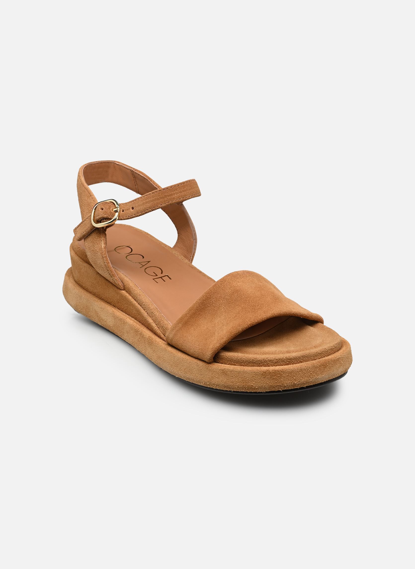 Sandales compensées et plateformes REBECCA femme marron Bocage Sandales compensées et plateformes REBECCA femme marron Camel