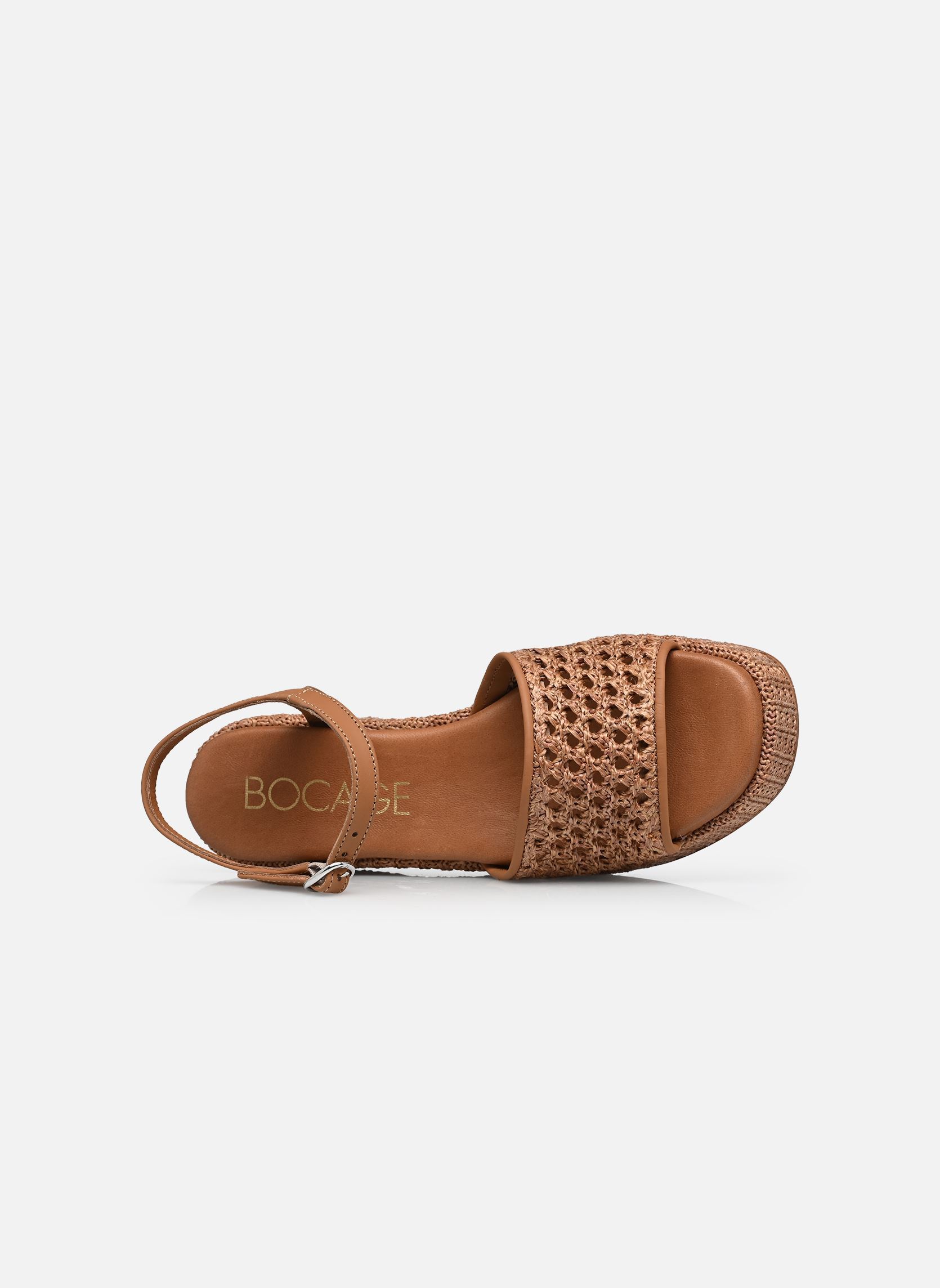 Sandales compensées et plateformes ROSALIE femme marron Bocage Sandales compensées et plateformes ROSALIE femme marron Camel