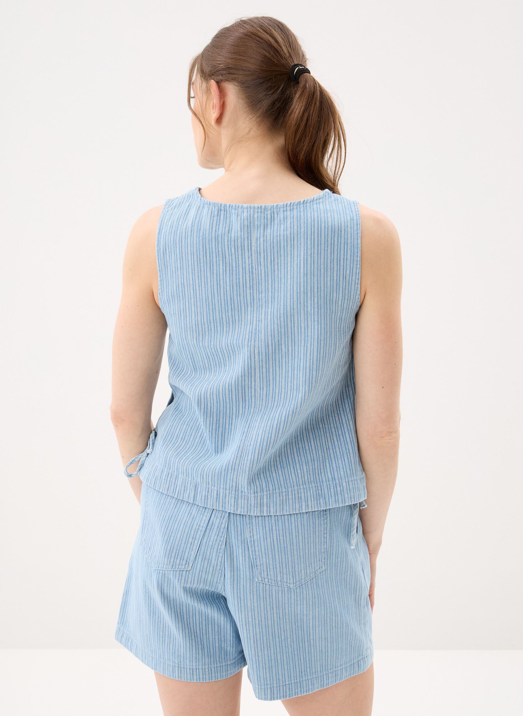 Tops Vendome dames wit Grace & Mila Tops Vendome dames wit Striped_Blue