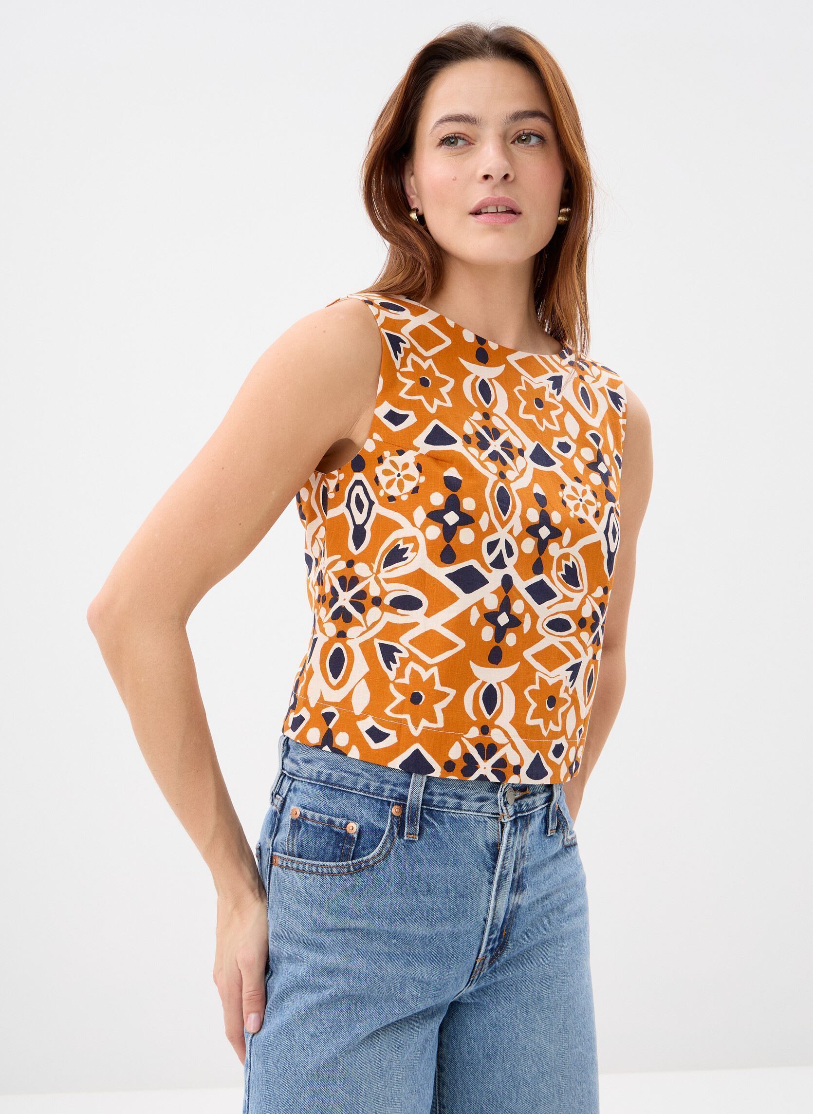 Tops Venise dames bruin Grace & Mila Tops Venise dames bruin Cognac