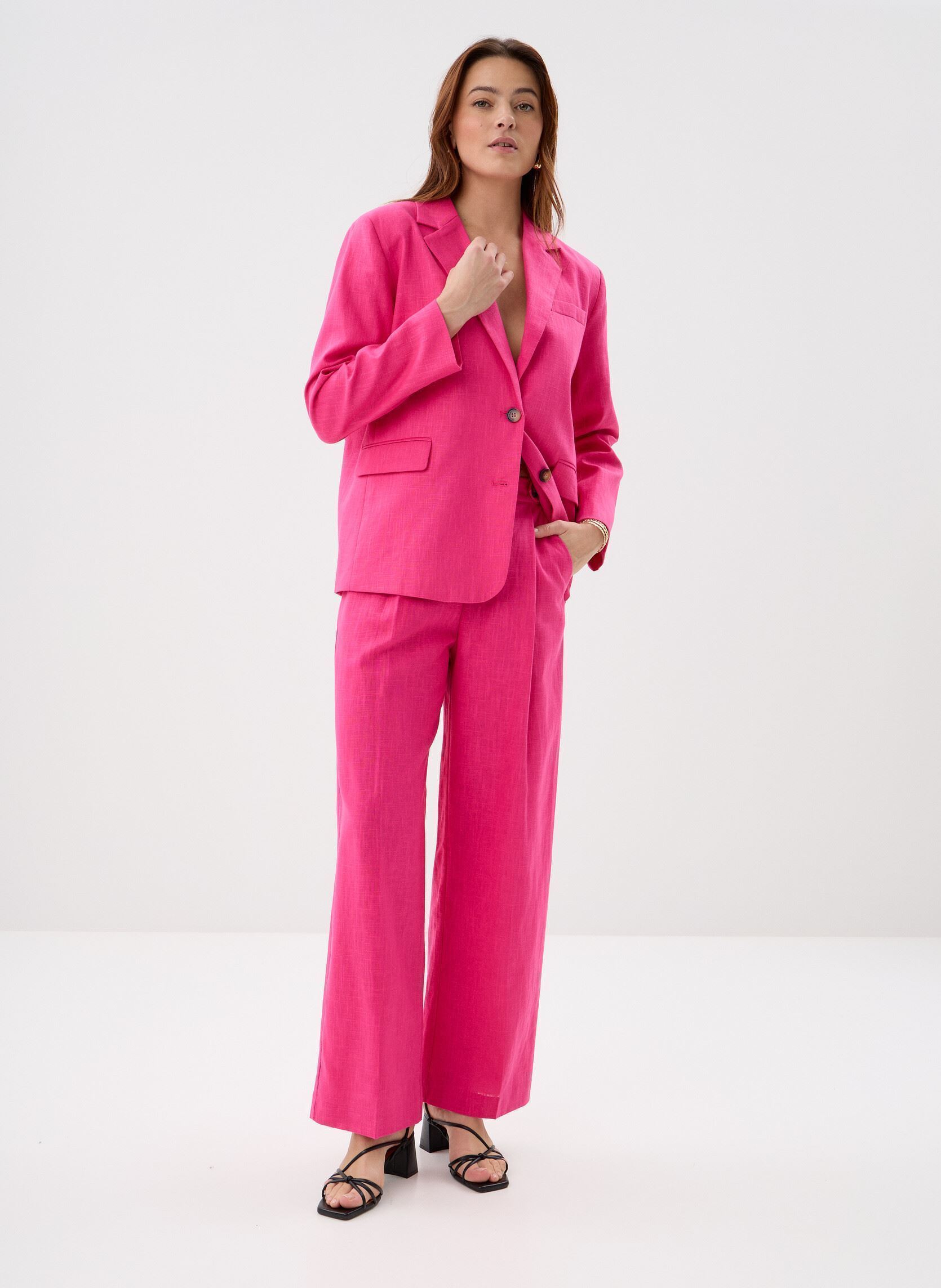 Rechte broeken Vanelis dames roze Grace & Mila Rechte broeken Vanelis dames roze Fuchsia