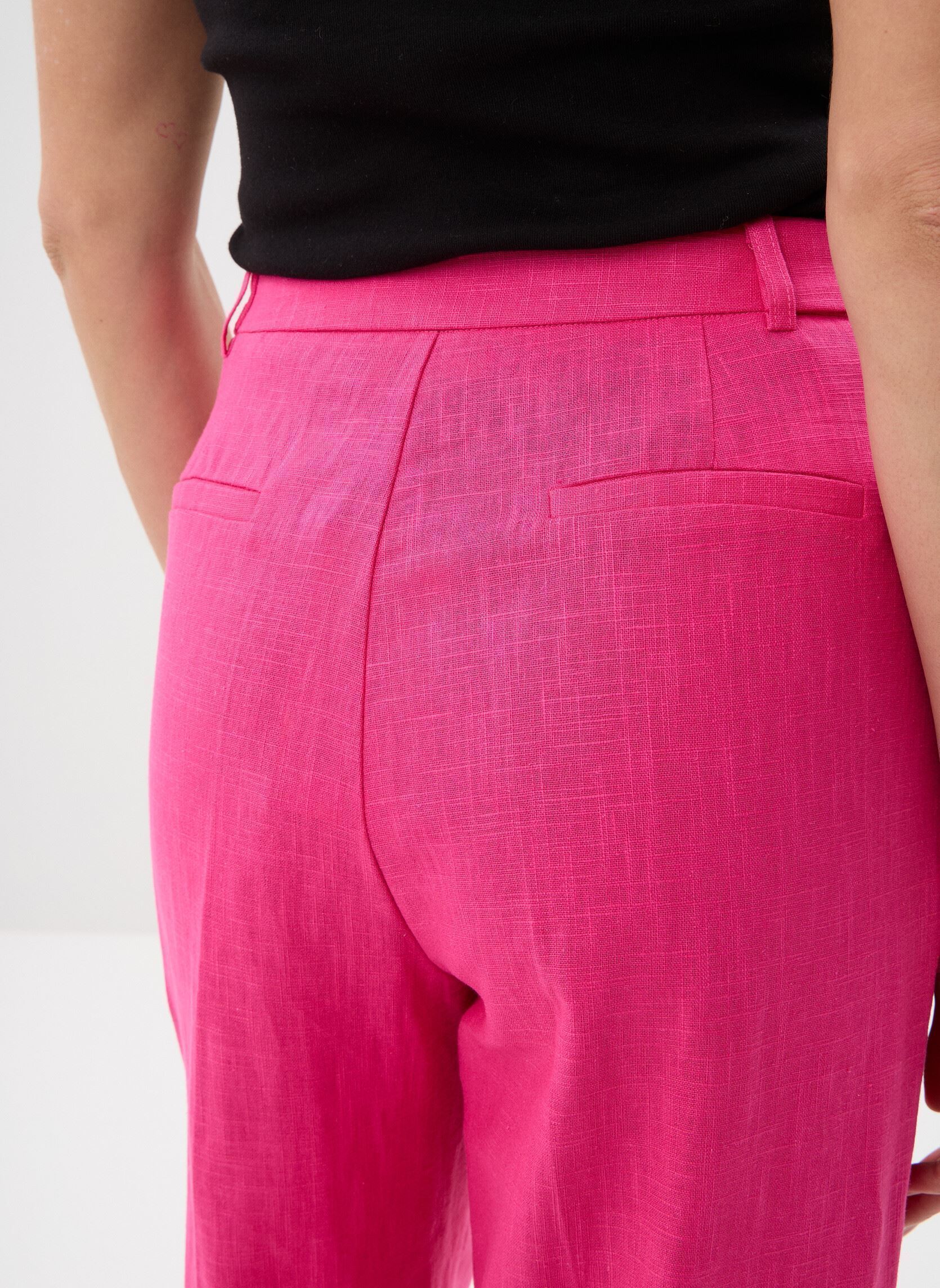 Rechte broeken Vanelis dames roze Grace & Mila Rechte broeken Vanelis dames roze Fuchsia