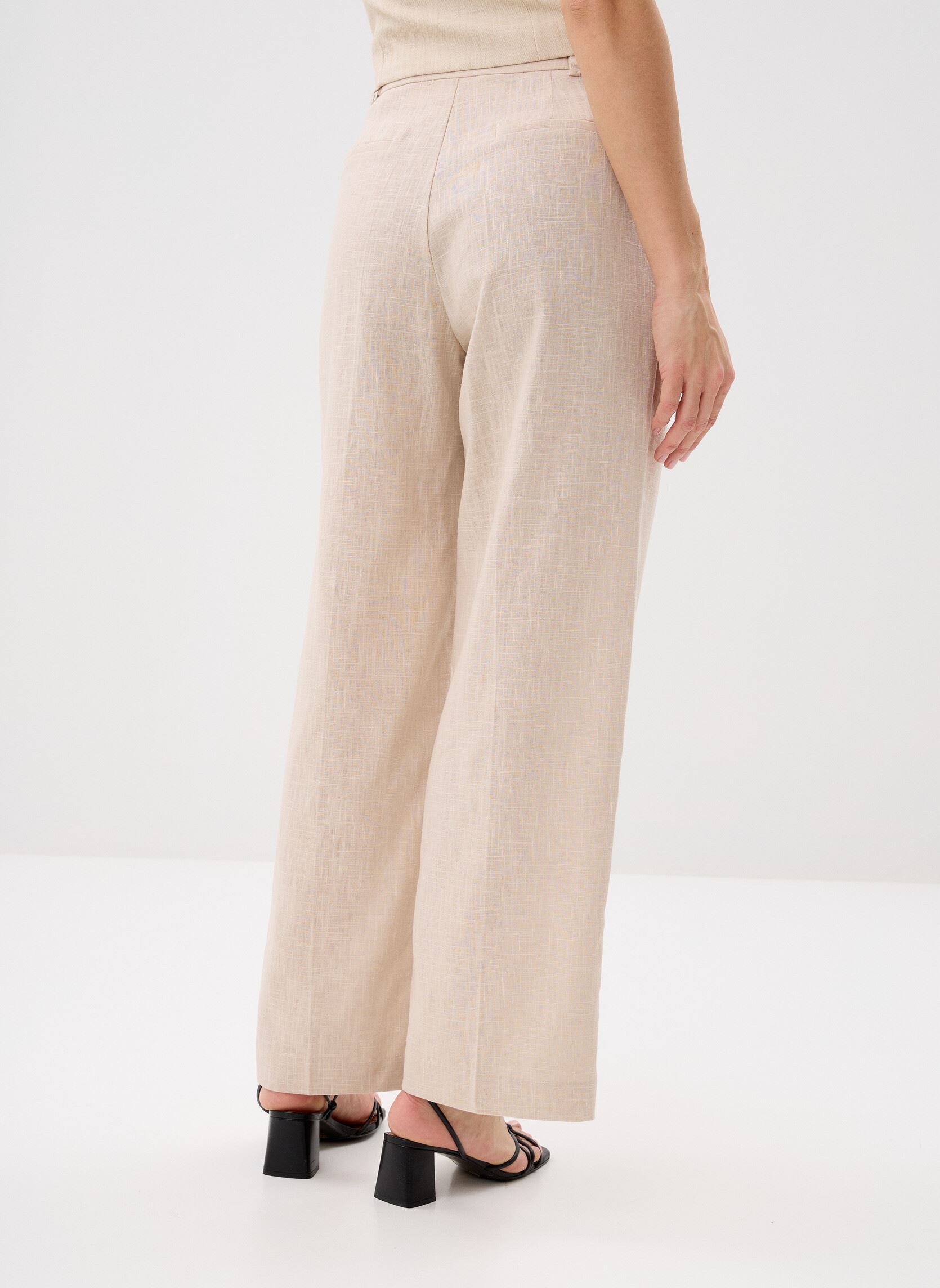 Rechte broeken Vanelis dames beige Grace & Mila Rechte broeken Vanelis dames beige Sable