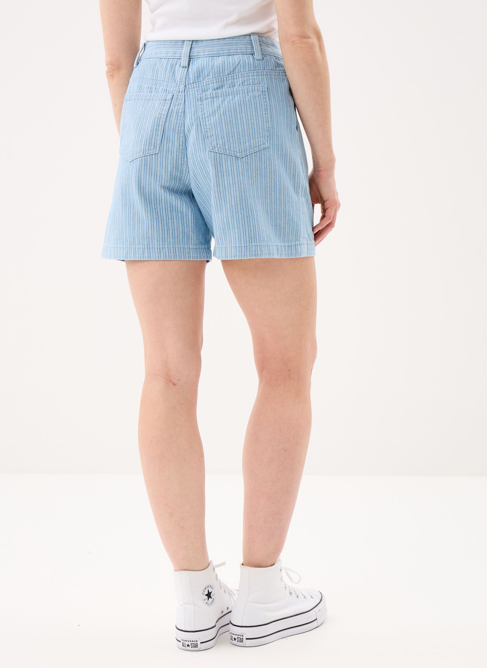 Shorts Vars dames wit Grace & Mila Shorts Vars dames wit Striped_Blue