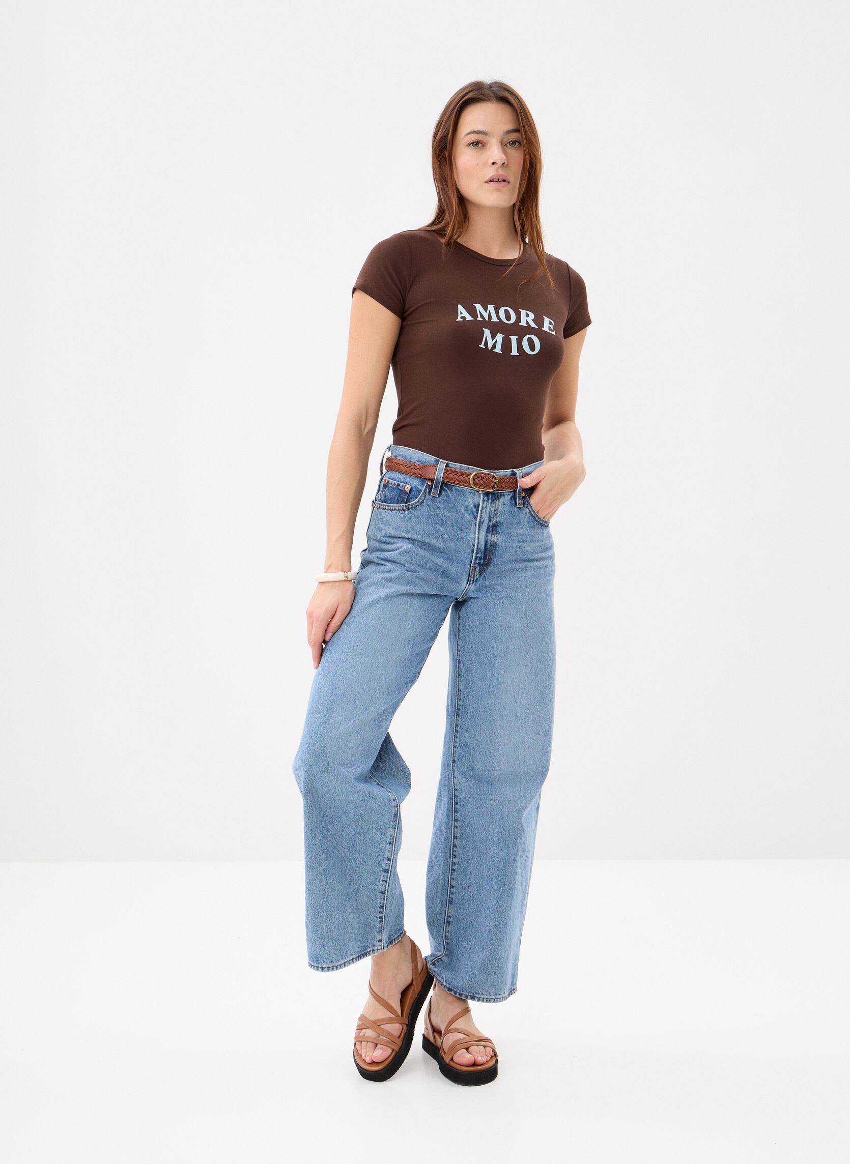 Tee-shirts manches courtes Valerio femme marron Grace & Mila Tee-shirts manches courtes Valerio femme marron Chocolat