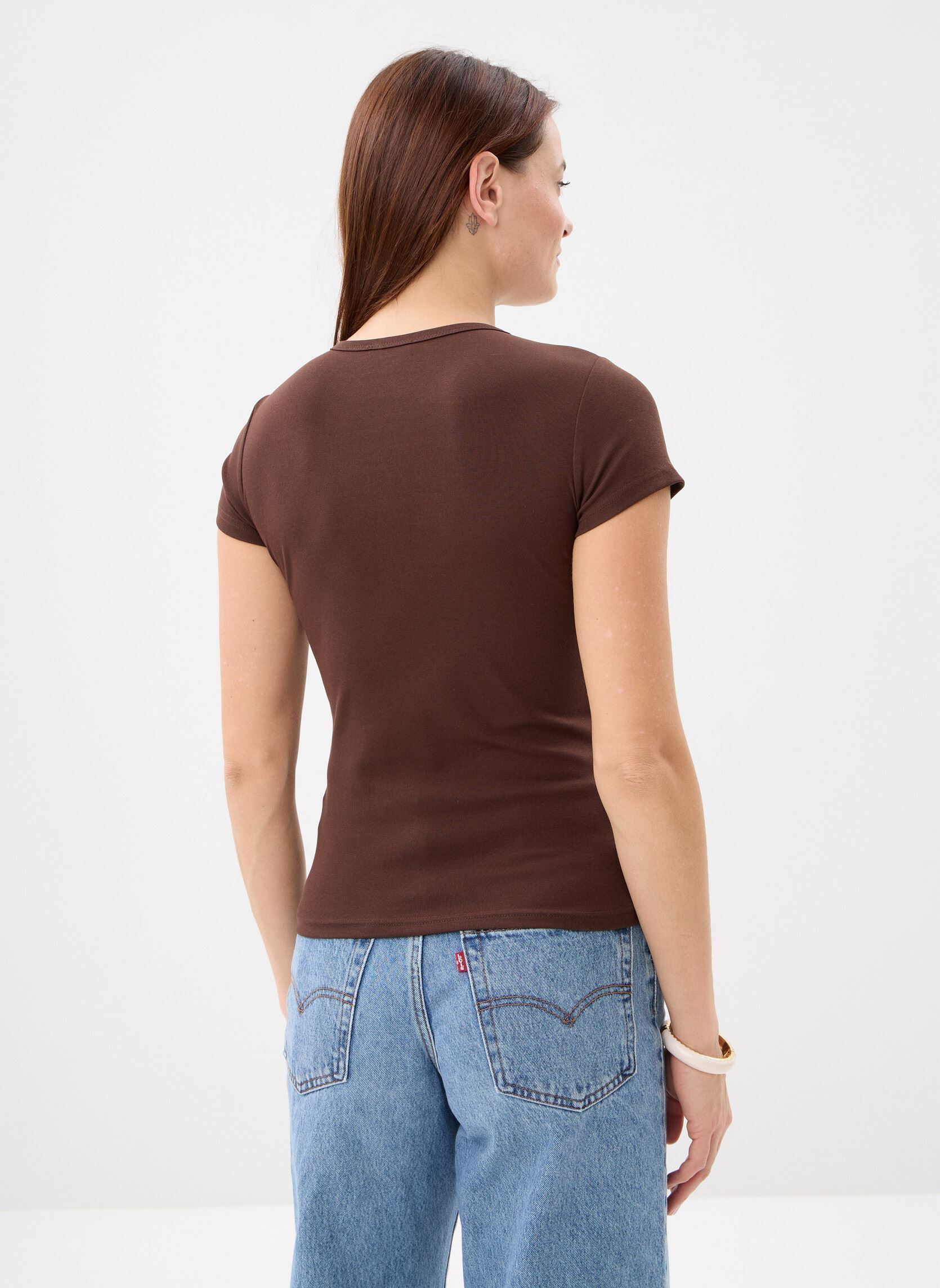 Tee-shirts manches courtes Valerio femme marron Grace & Mila Tee-shirts manches courtes Valerio femme marron Chocolat