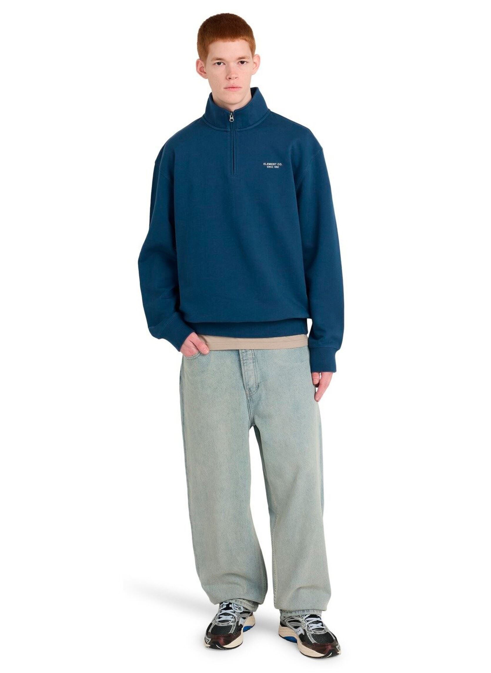 Sweaters met rits Element Co Emb Quarter Zip heren blauw Element Sweaters met rits Element Co Emb Quarter Zip heren blauw DARK DENIM