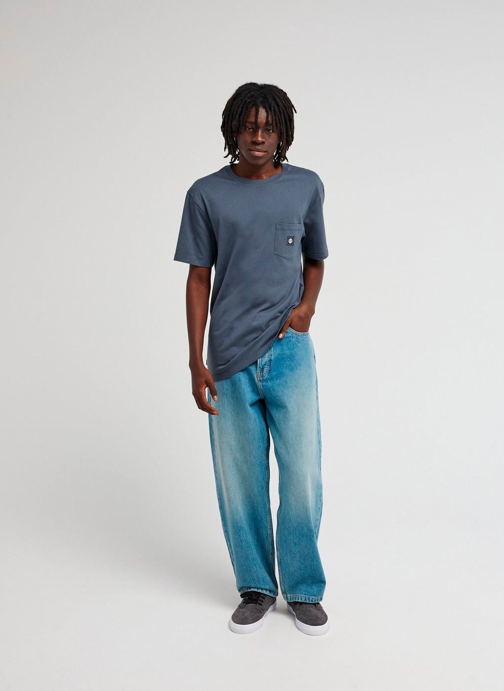 Tee-shirts Icon Label Pocket Ss homme bleu Element Tee-shirts Icon Label Pocket Ss homme bleu DARK SLATE