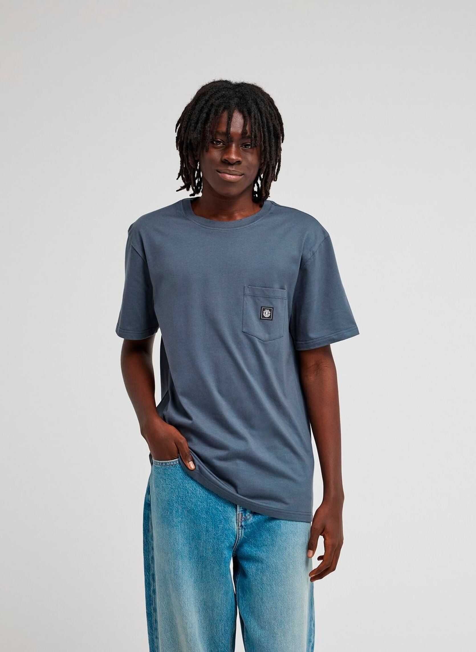 Tee-shirts Icon Label Pocket Ss homme bleu Element Tee-shirts Icon Label Pocket Ss homme bleu DARK SLATE