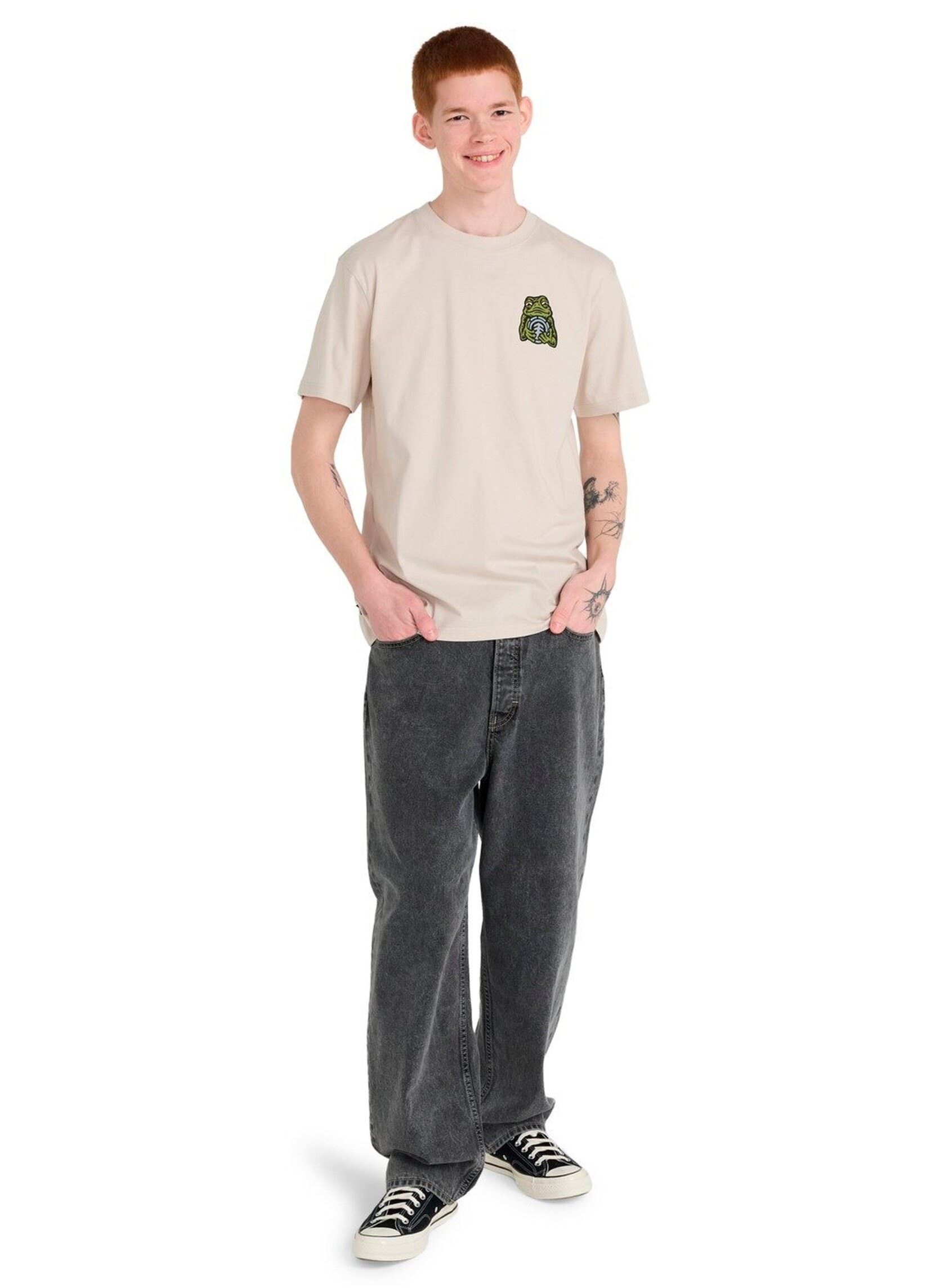 Tee-shirts manches courtes Timber The Frog Ss homme beige Element Tee-shirts manches courtes Timber The Frog Ss homme beige OAT MILK