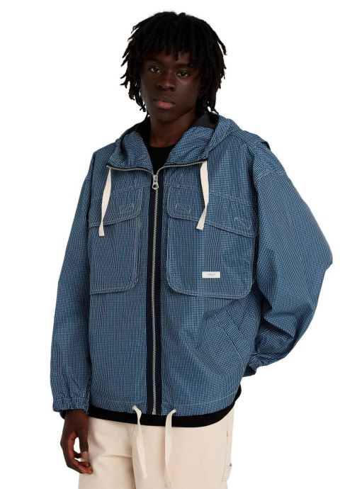 Element Parkas Gingham Hooded Jacket homme bleu