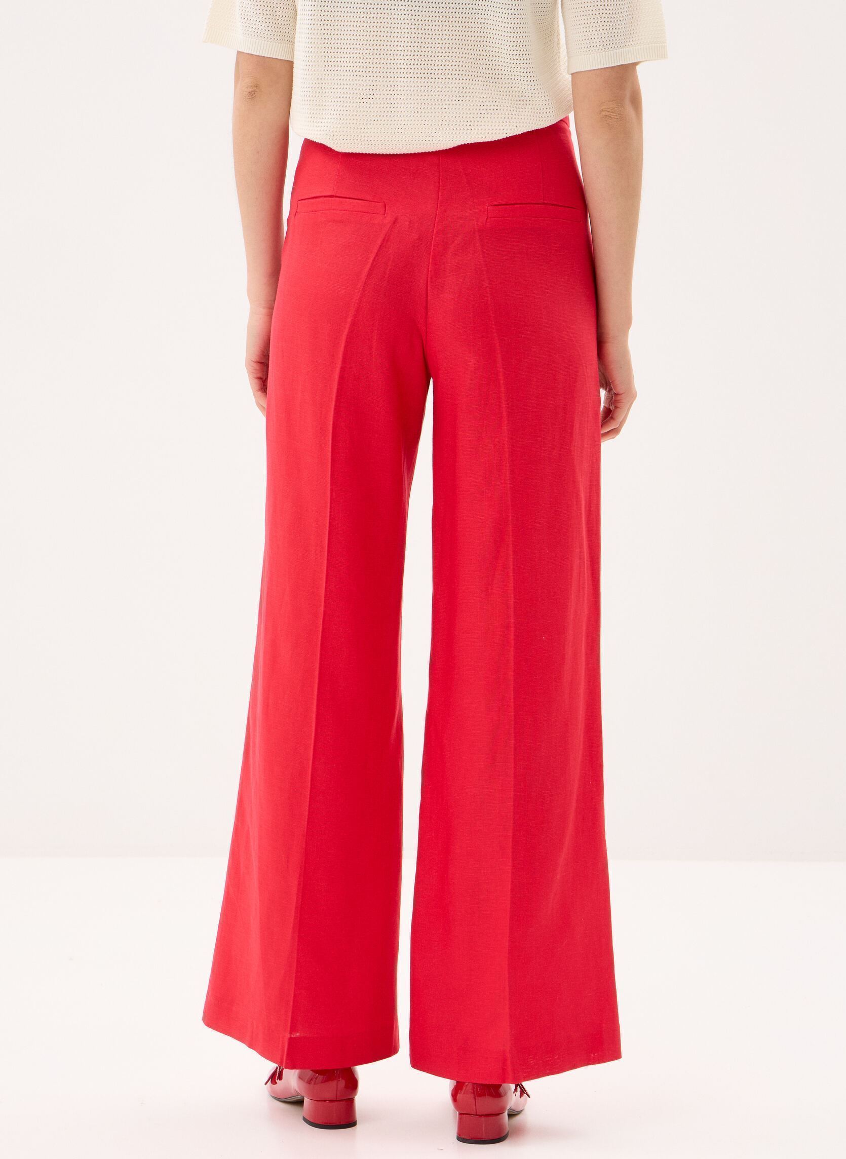 Pantalons larges Wesley femme rouge Grace & Mila Pantalons larges Wesley femme rouge Rouge