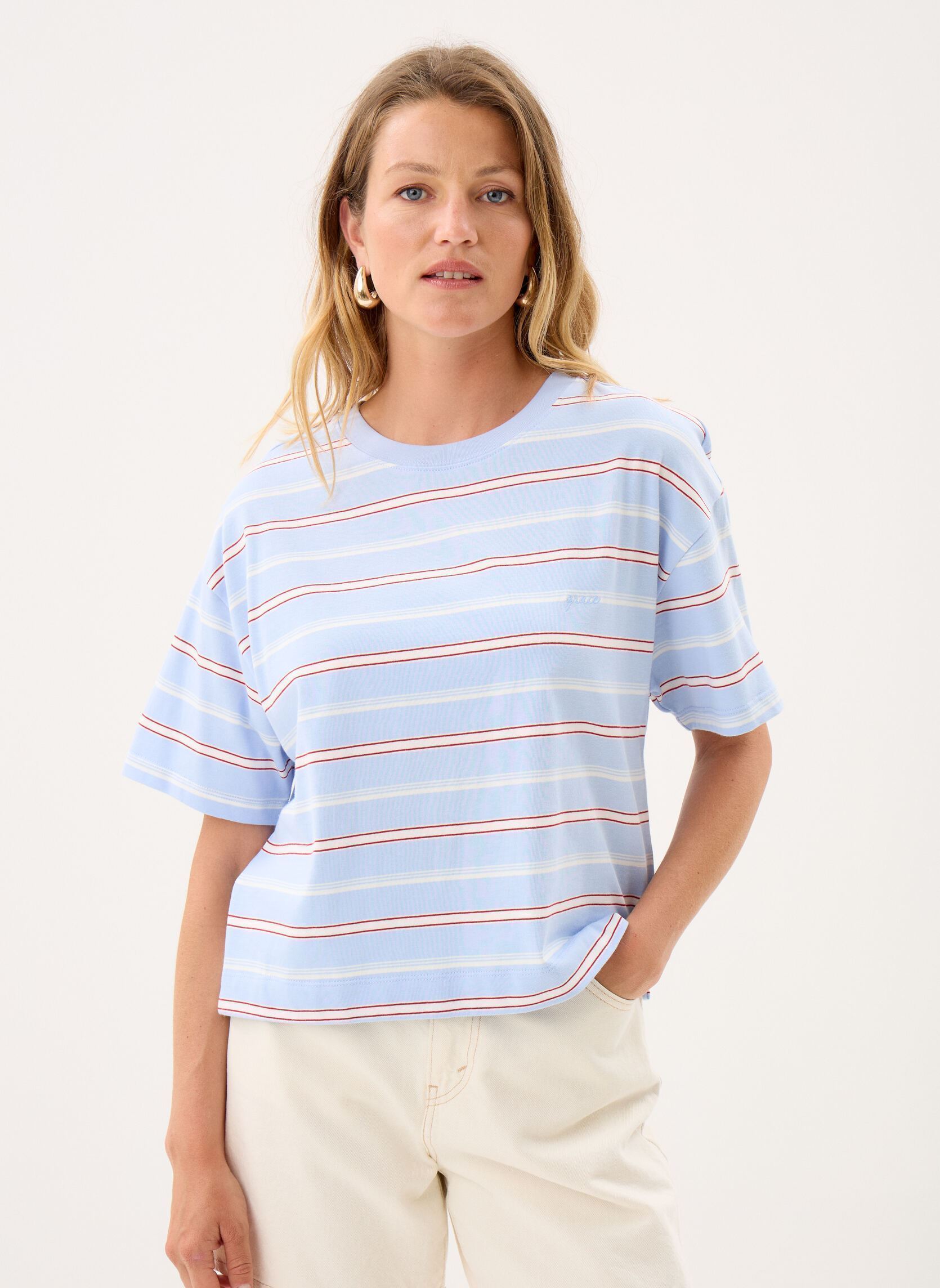 Tee-shirts Welson femme bleu Grace & Mila Tee-shirts Welson femme bleu Ciel