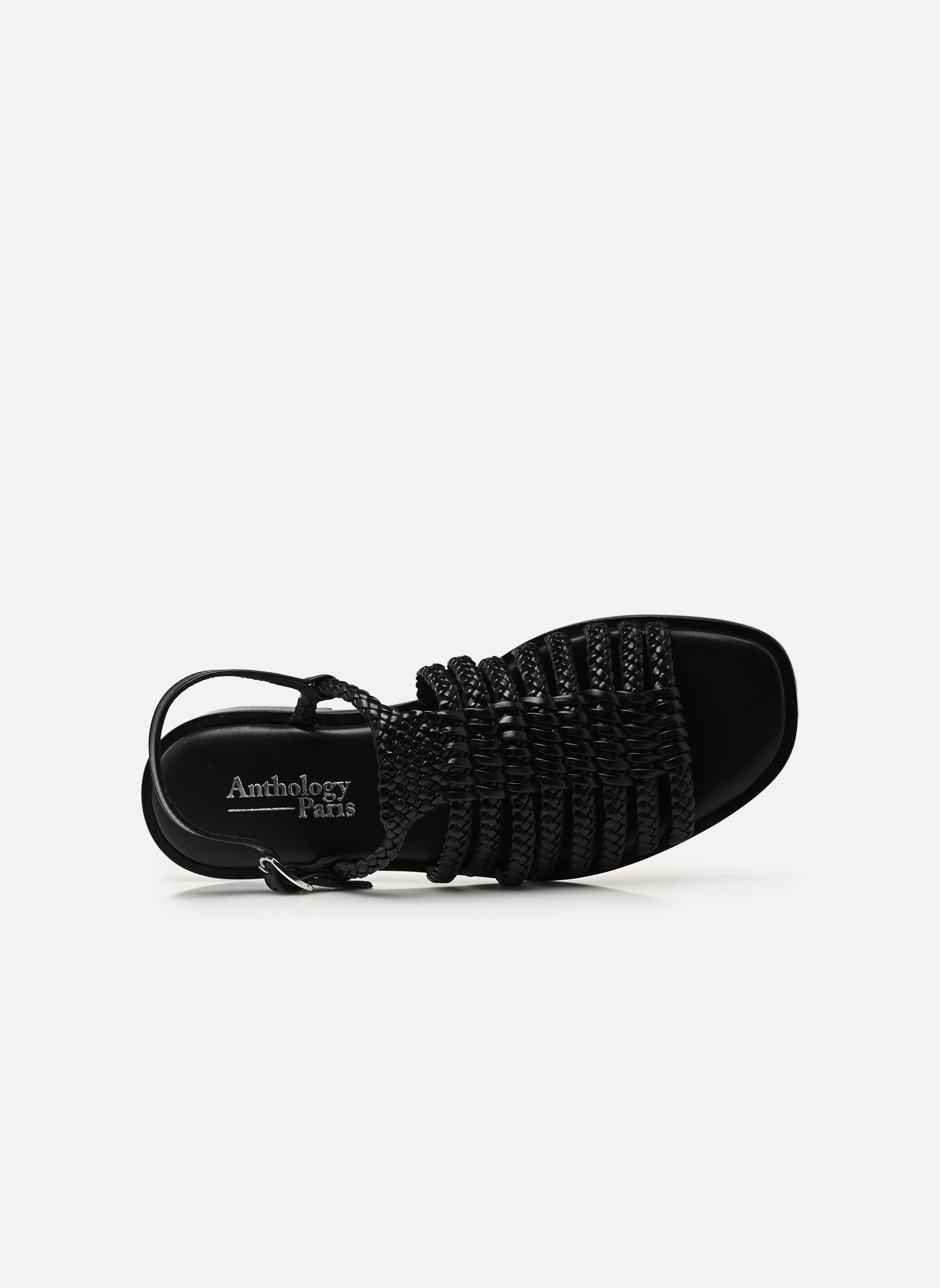 Platte sandalen Isaora dames zwart Anthology Paris Platte sandalen Isaora dames zwart NOIR