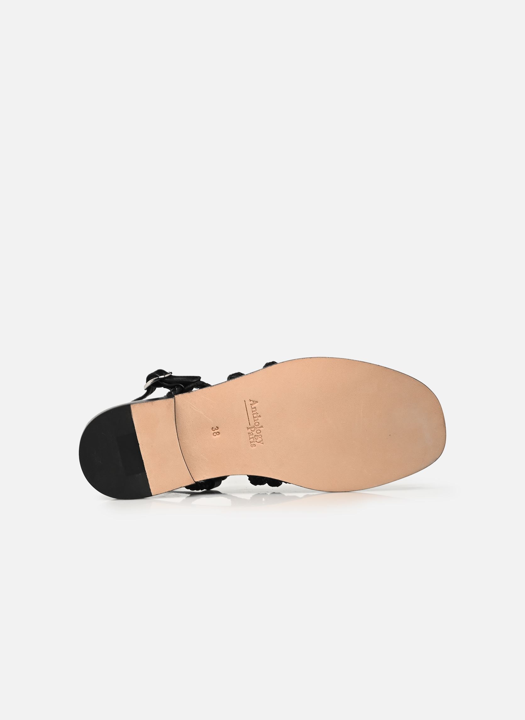 Platte sandalen Isaora dames zwart Anthology Paris Platte sandalen Isaora dames zwart NOIR