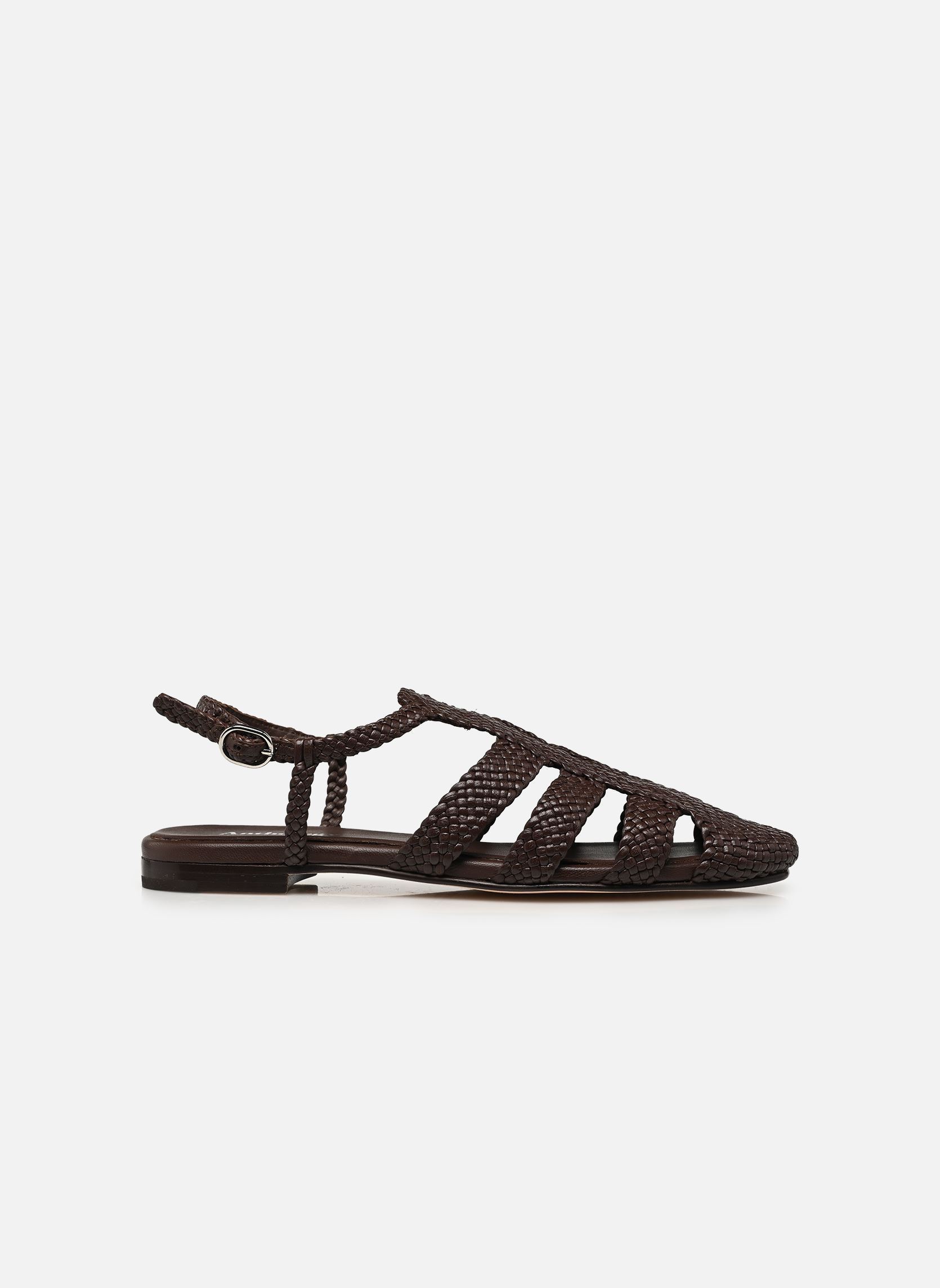Platte sandalen Miki dames bruin Anthology Paris Platte sandalen Miki dames bruin BRUCCIATO