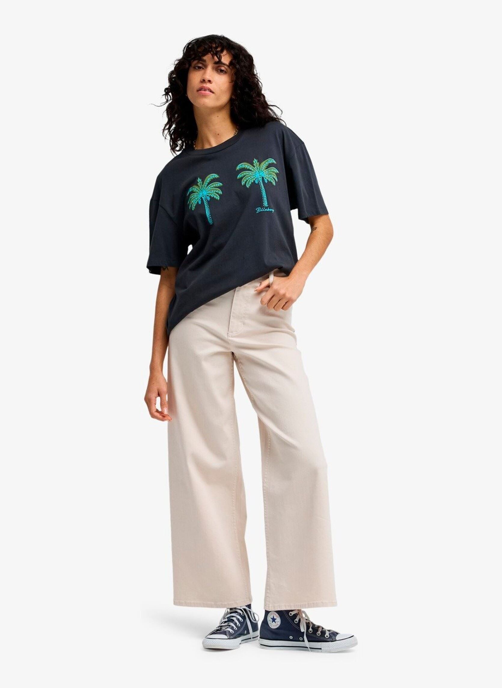 Kurzarm-T-Shirts Vacation Club damen schwarz Billabong Kurzarm-T-Shirts Vacation Club damen schwarz Off black