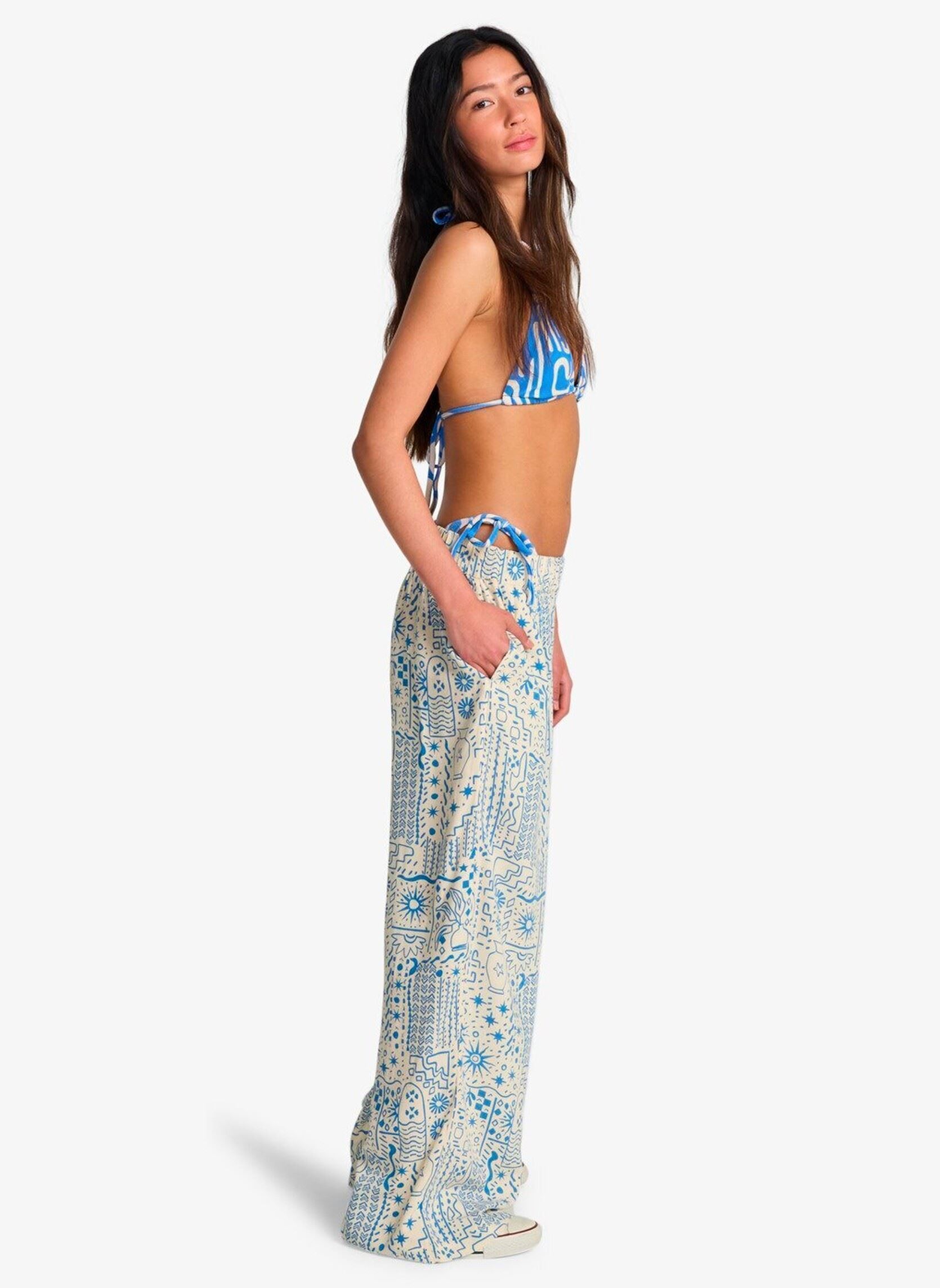 Pantalons larges Follow Me Prntd Elst Pnt femme blanc Billabong Pantalons larges Follow Me Prntd Elst Pnt femme blanc WHITE CAP