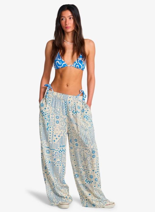 Billabong Pantalons larges Follow Me Prntd Elst Pnt femme blanc