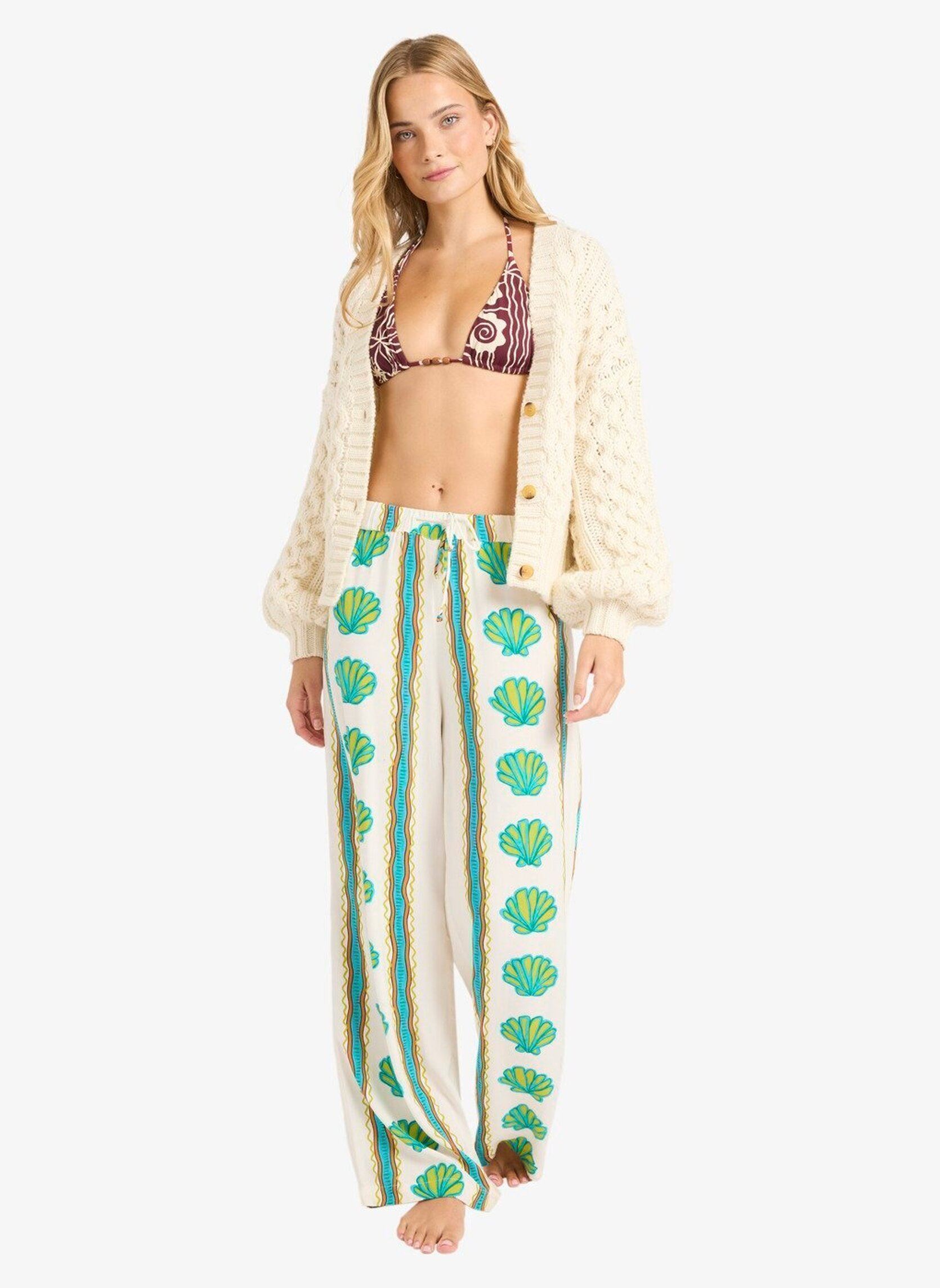 Weite Hosen Coastal Crush Elst Pnt damen weiß Billabong Weite Hosen Coastal Crush Elst Pnt damen weiß SALT CRYSTAL