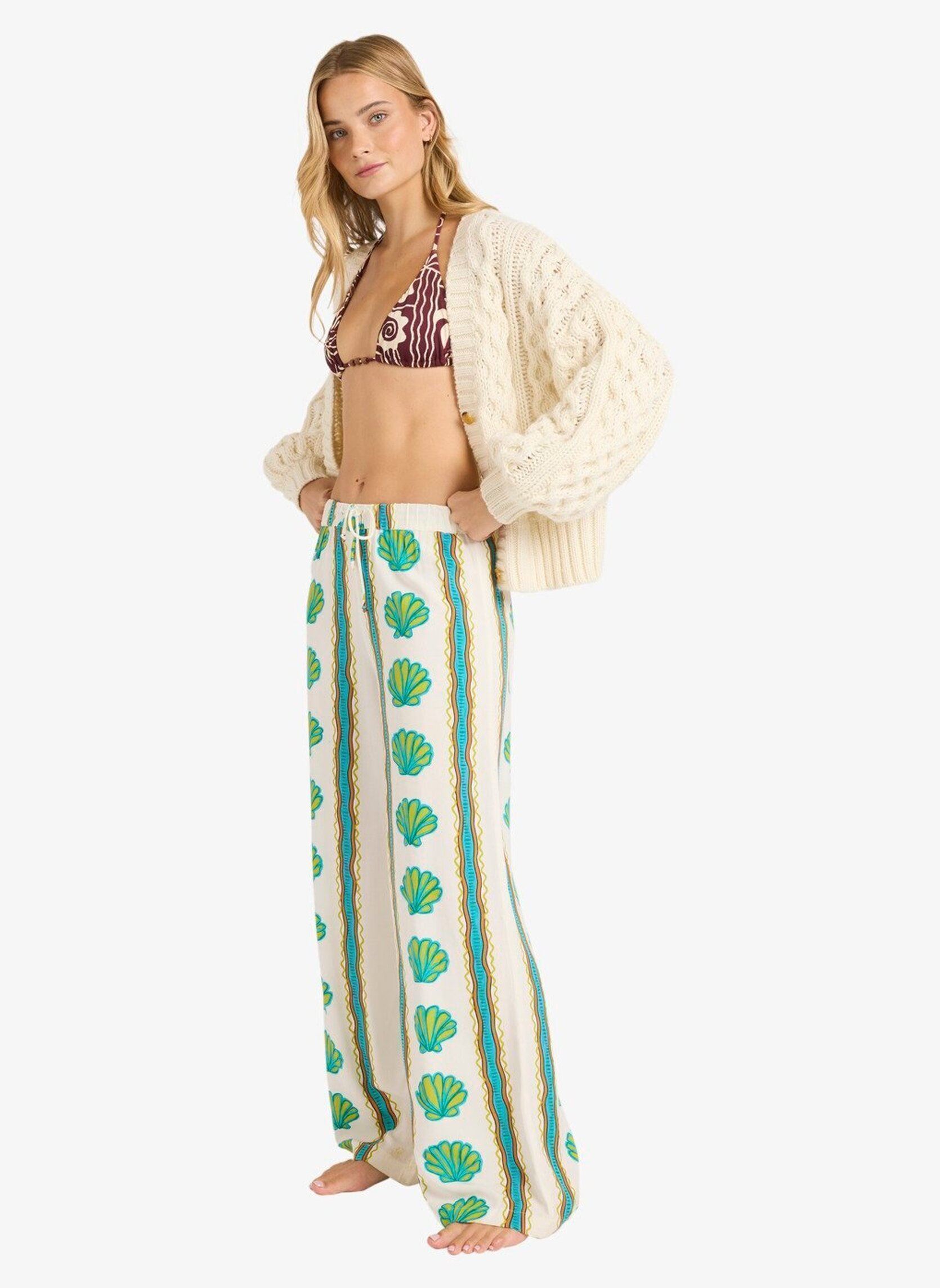 Weite Hosen Coastal Crush Elst Pnt damen weiß Billabong Weite Hosen Coastal Crush Elst Pnt damen weiß SALT CRYSTAL