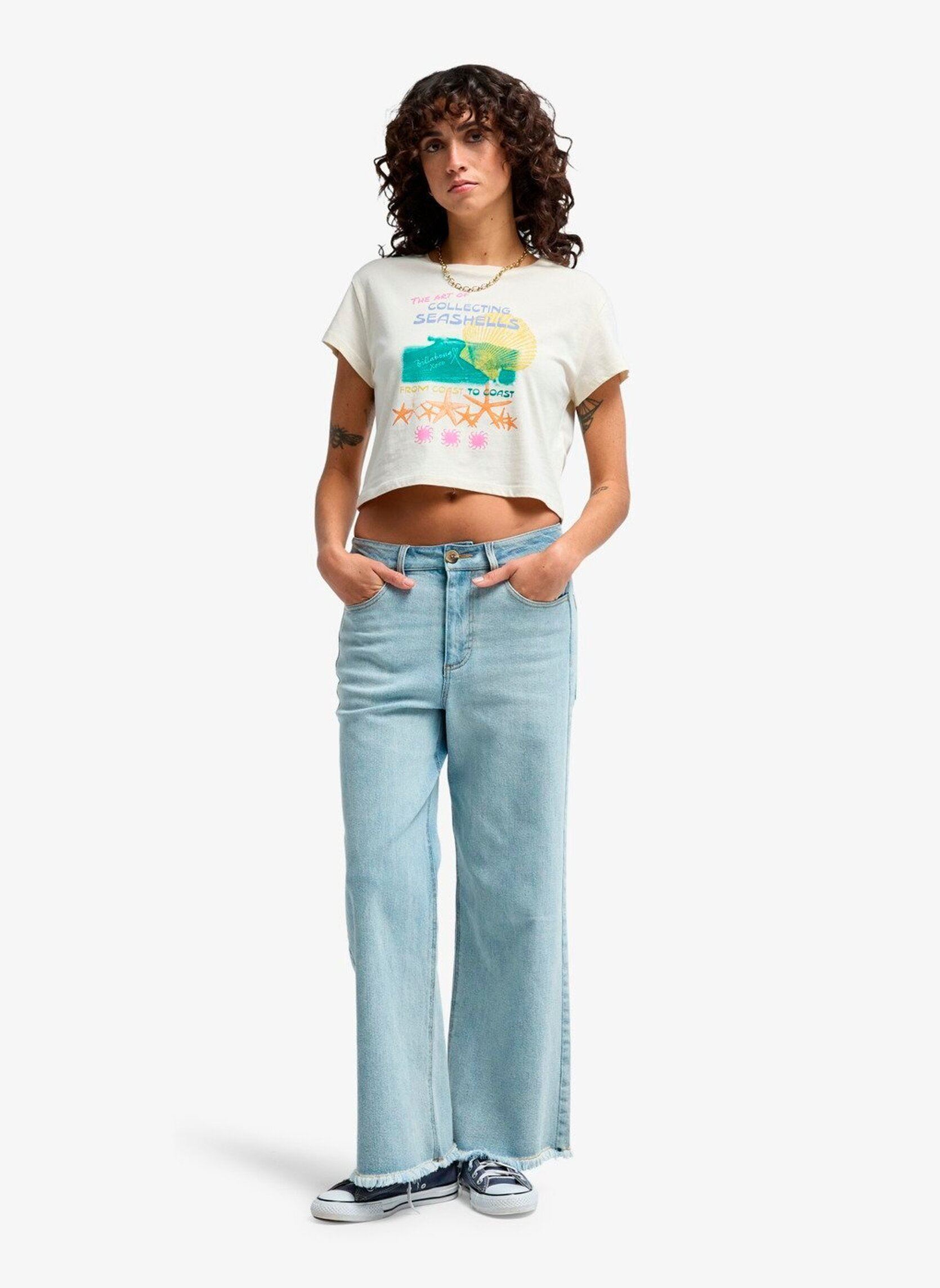 Kurzarm-T-Shirts Coastal Adventures damen weiß Billabong Kurzarm-T-Shirts Coastal Adventures damen weiß White Cap