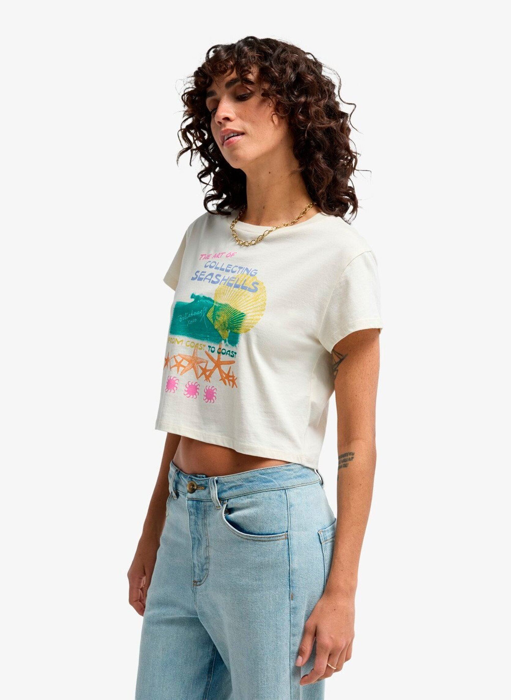 Kurzarm-T-Shirts Coastal Adventures damen weiß Billabong Kurzarm-T-Shirts Coastal Adventures damen weiß White Cap